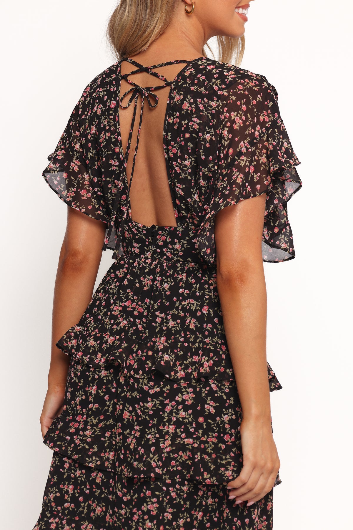 petal and pup black floral dress Sassafras Gardening at Night Shirt | Blackwatch main image 0