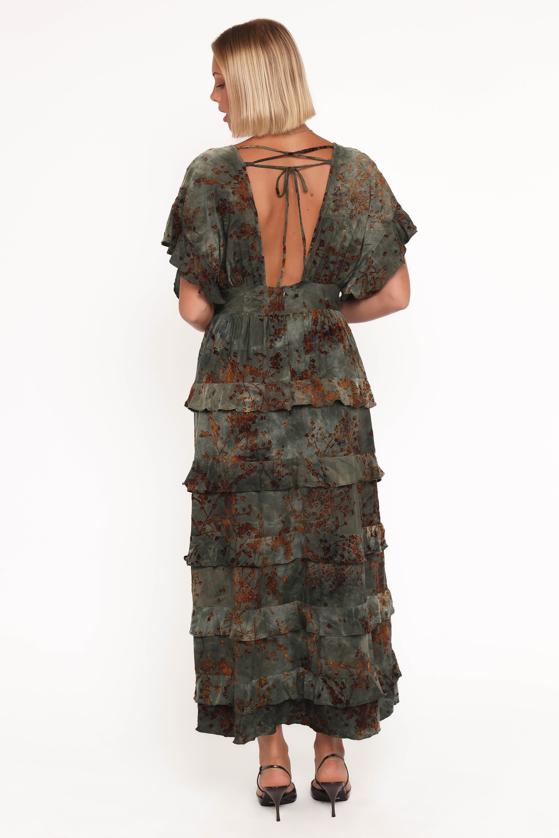 Wendi Ruffle Dress - Jade/Brown | Petal & Pup USA