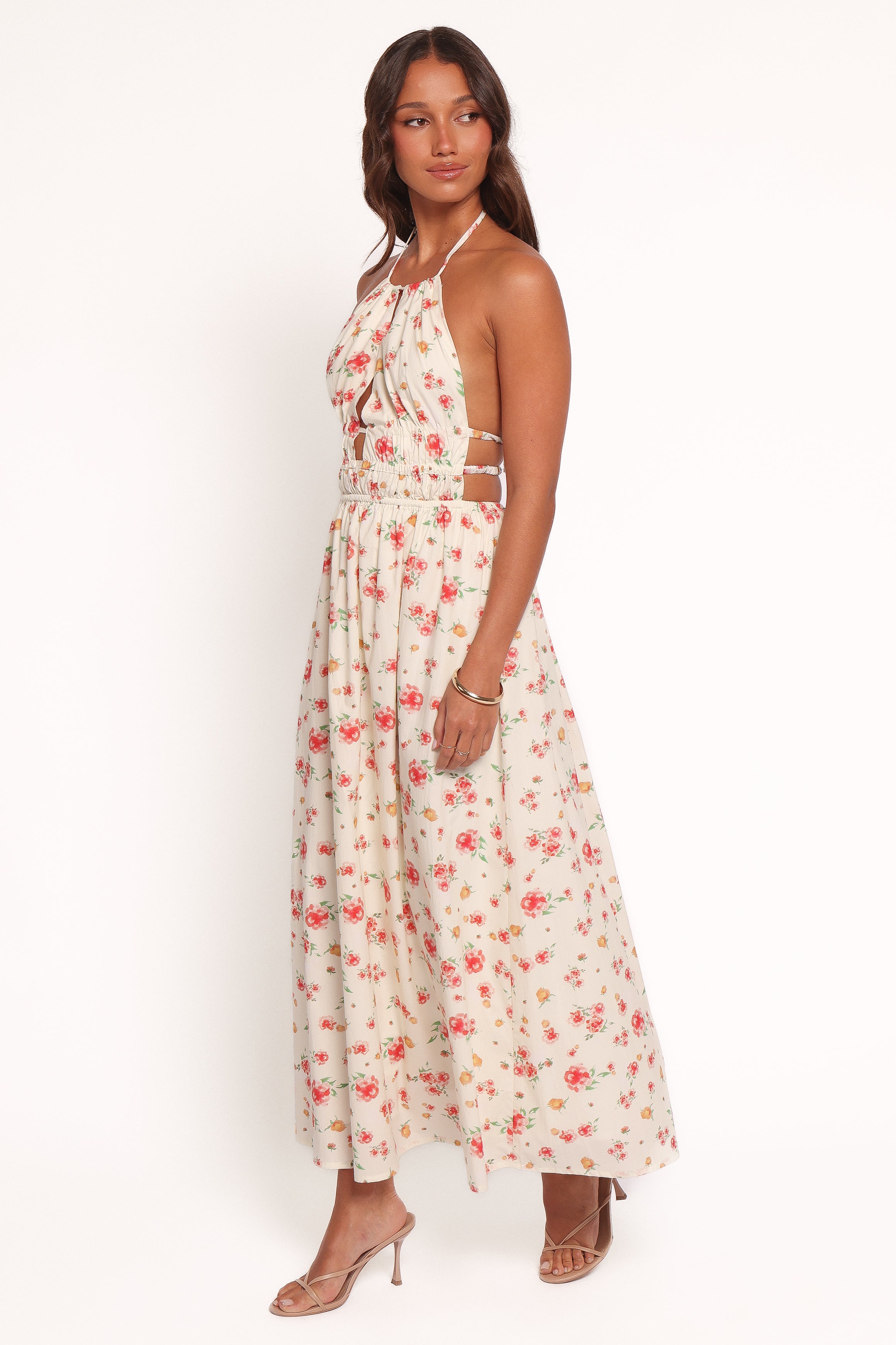 Petal and Pup USA DRESSES Wilder Halterneck Maxi Dress - Pink Floral (Hold for Amazon)