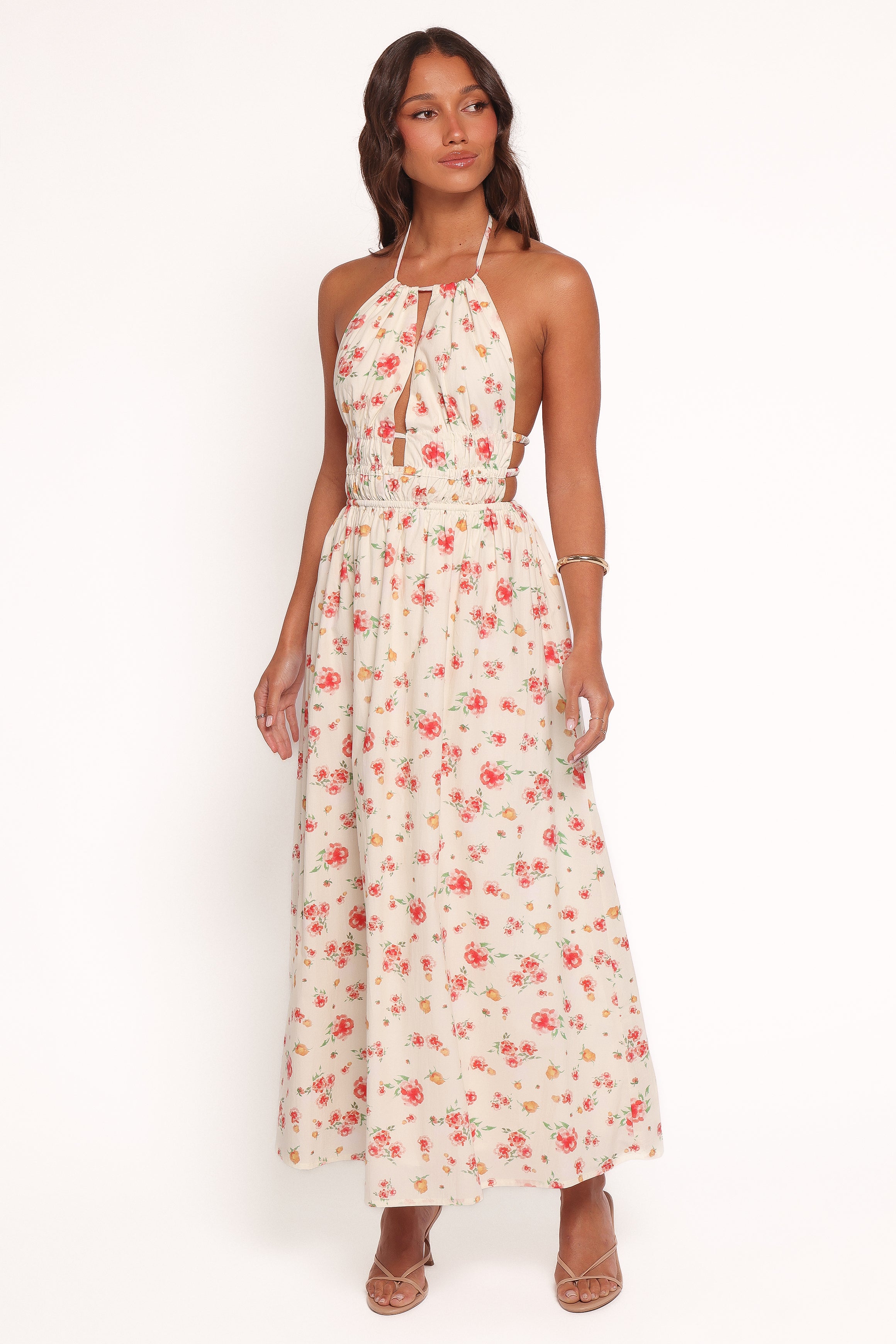 Petal and Pup USA DRESSES Wilder Halterneck Maxi Dress - Pink Floral (Hold for Amazon)