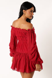 Petal and Pup USA DRESSES Willah Off Shoulder Mini Dress - Astoria Red