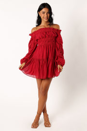 Petal and Pup USA DRESSES Willah Off Shoulder Mini Dress - Astoria Red