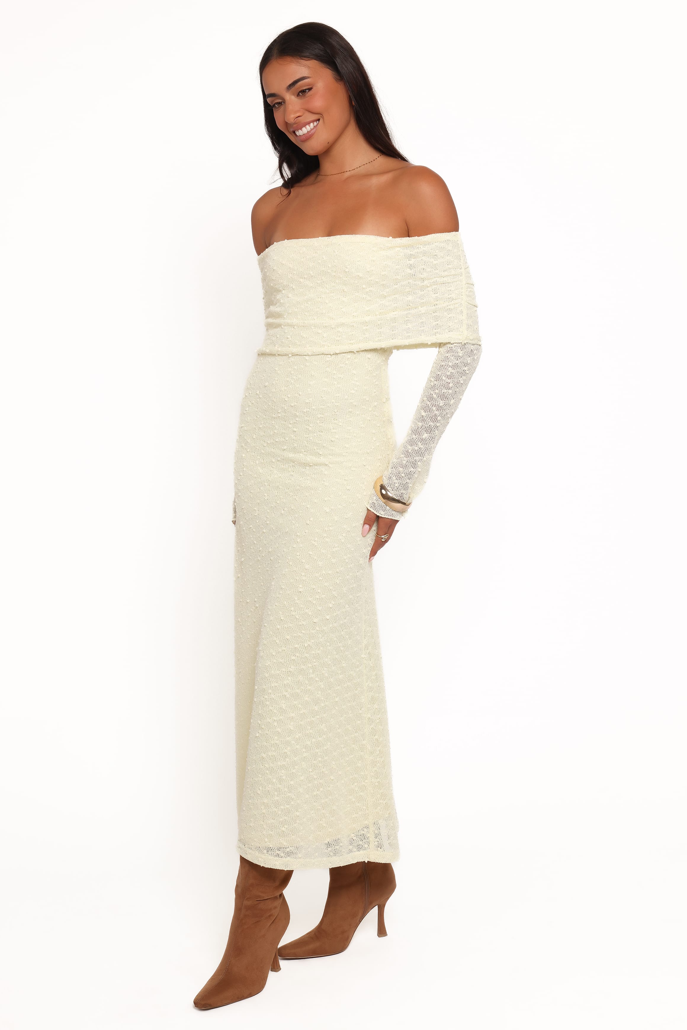 Wilma Off Shoulder Dress - Butter Yellow, XS, Petal & Pup Wilma Off Shoulder Dress - Butter Yellow, XS, Petal & Pup