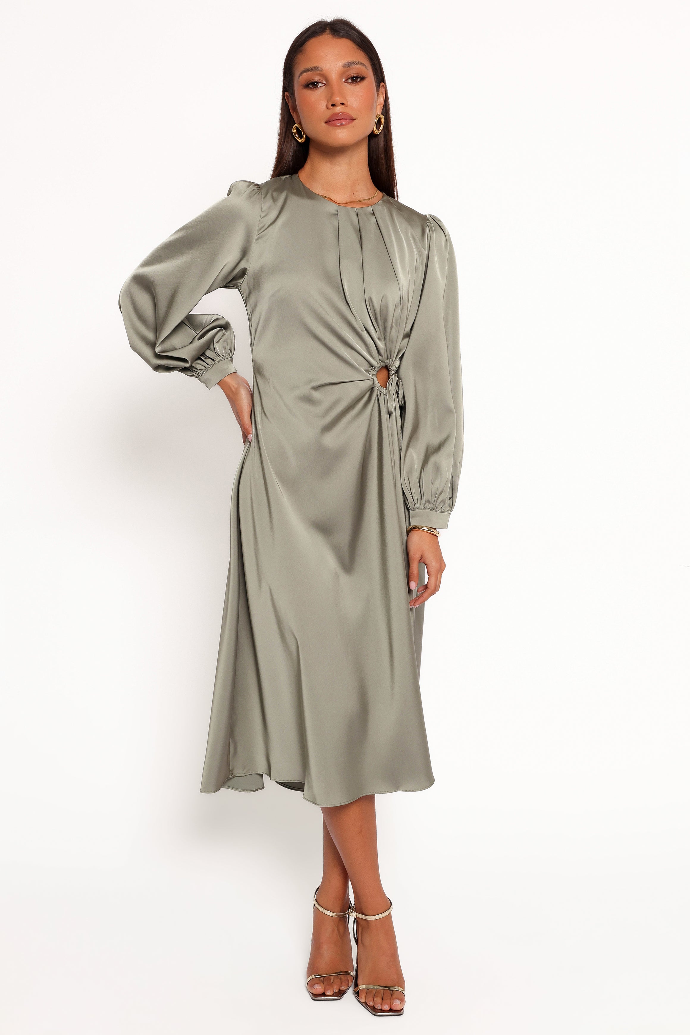Petal and Pup USA DRESSES Windsor Long Sleeve Maxi Dress - Olive