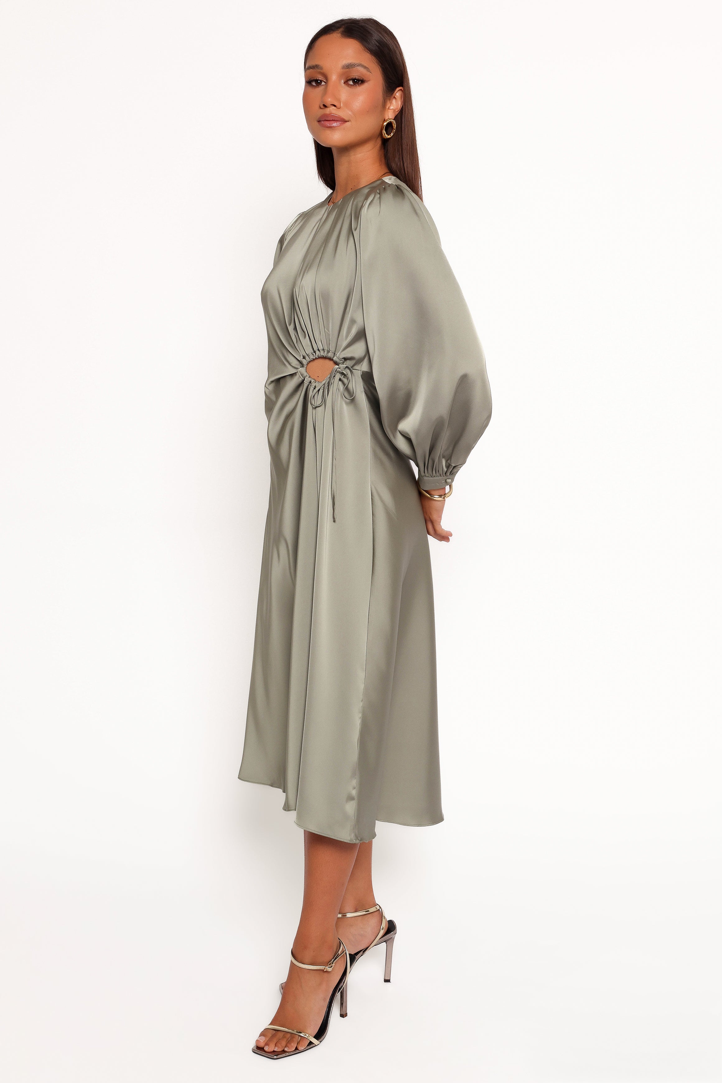 Petal and Pup USA DRESSES Windsor Long Sleeve Maxi Dress - Olive