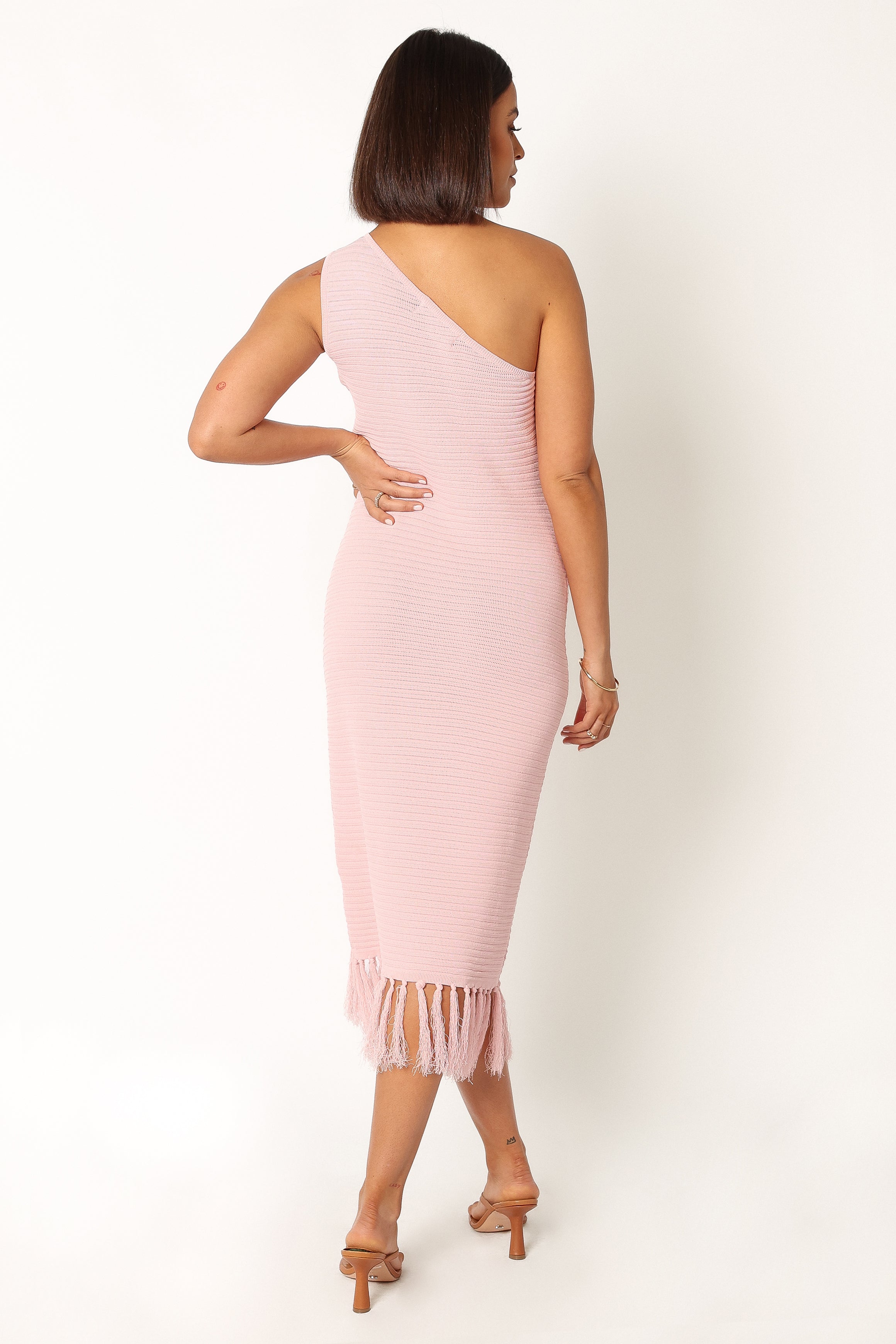 Petal and Pup USA DRESSES Winne One Shoulder Knit Dress - Pink