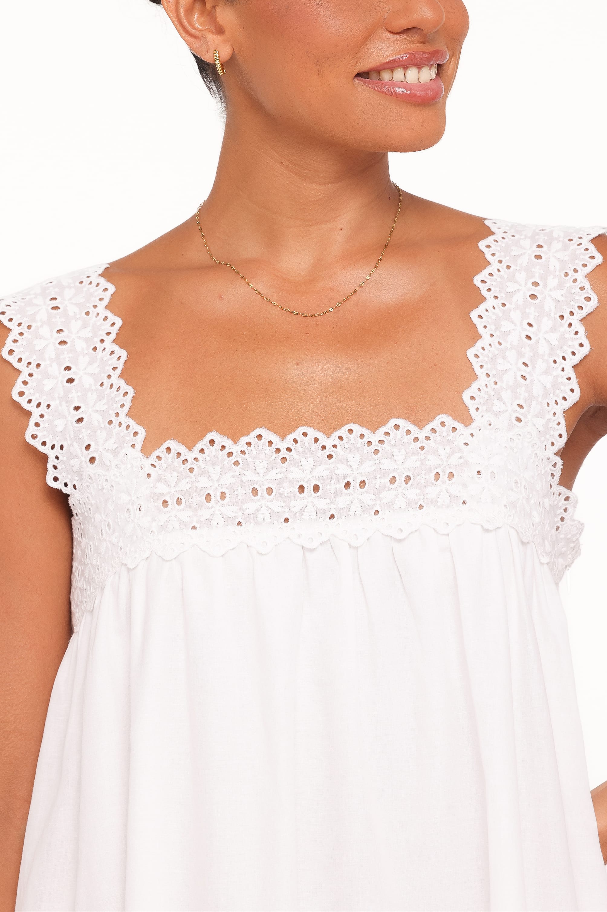 Petal and Pup USA DRESSES Winora Midi Dress - White Broderie
