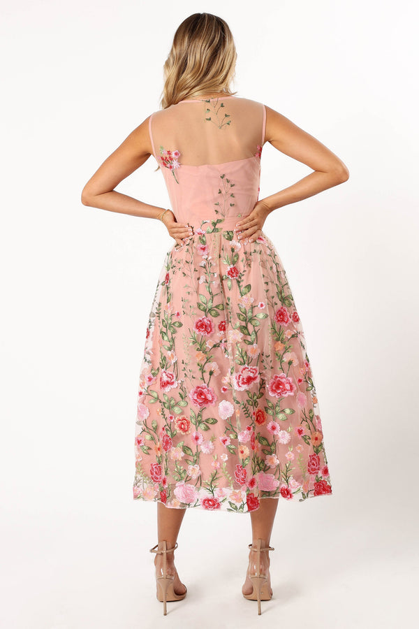 Petal and Pup USA DRESSES Wonderland Midi Dress - Pink Floral