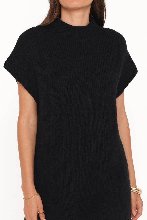 Petal and Pup USA DRESSES Wright Knit Mini Dress - Black