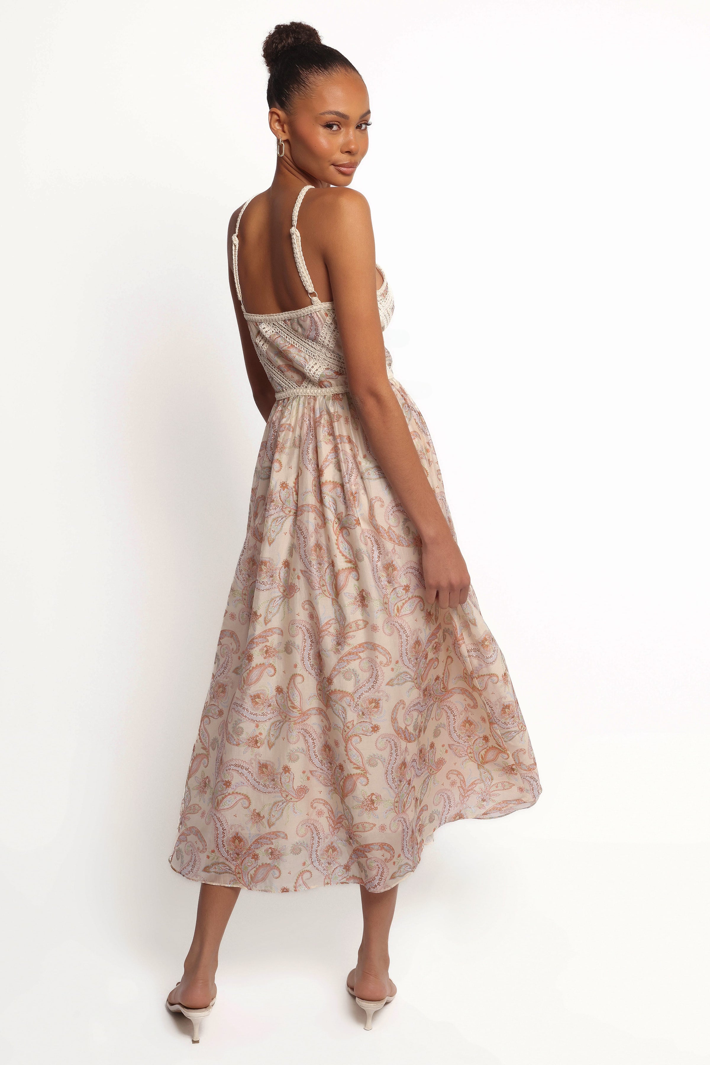 Petal and Pup USA DRESSES Ximena Midi Dress - Cream Multi (Hold for Amazon)