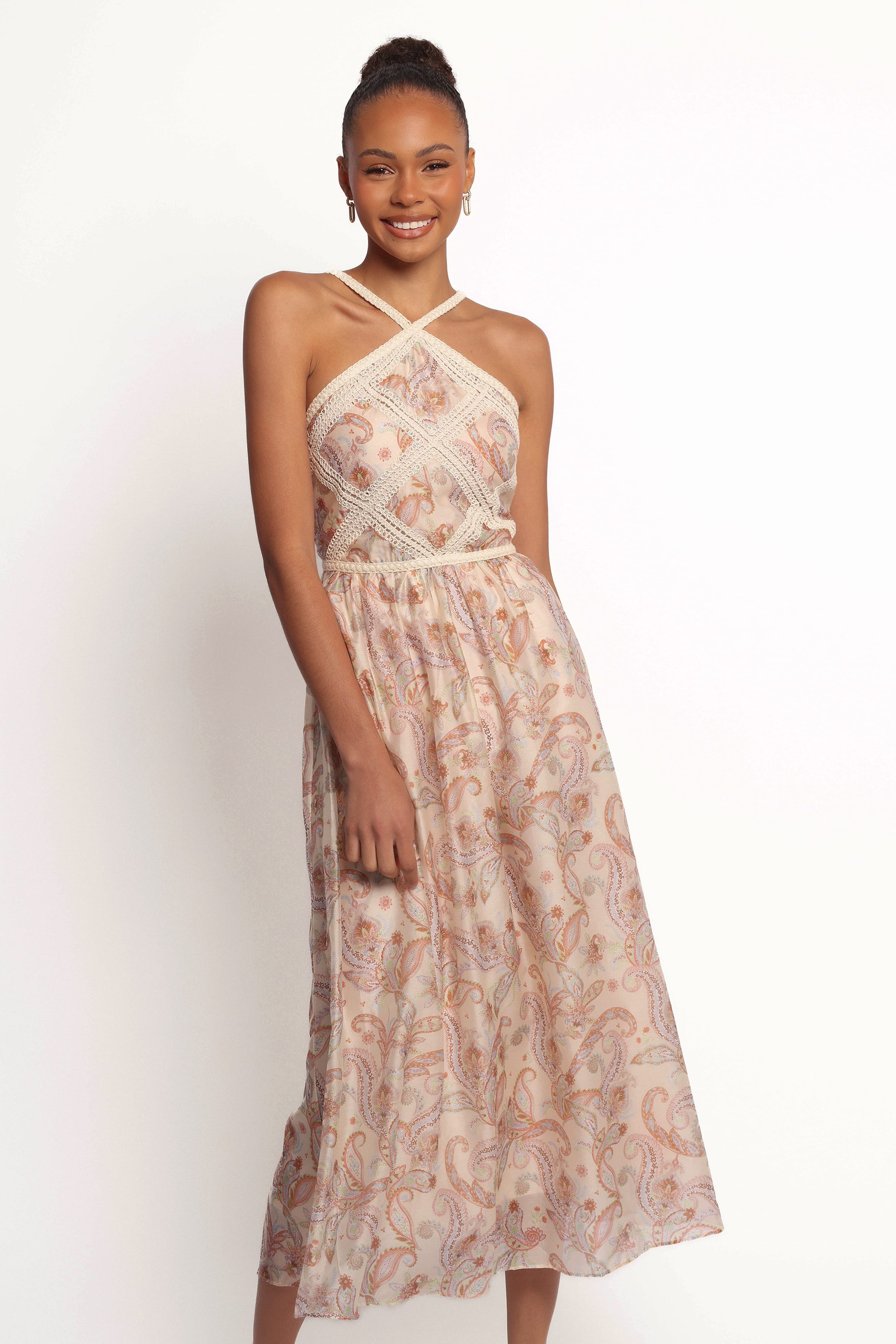 Petal and Pup USA DRESSES Ximena Midi Dress - Cream Multi (Hold for Amazon)