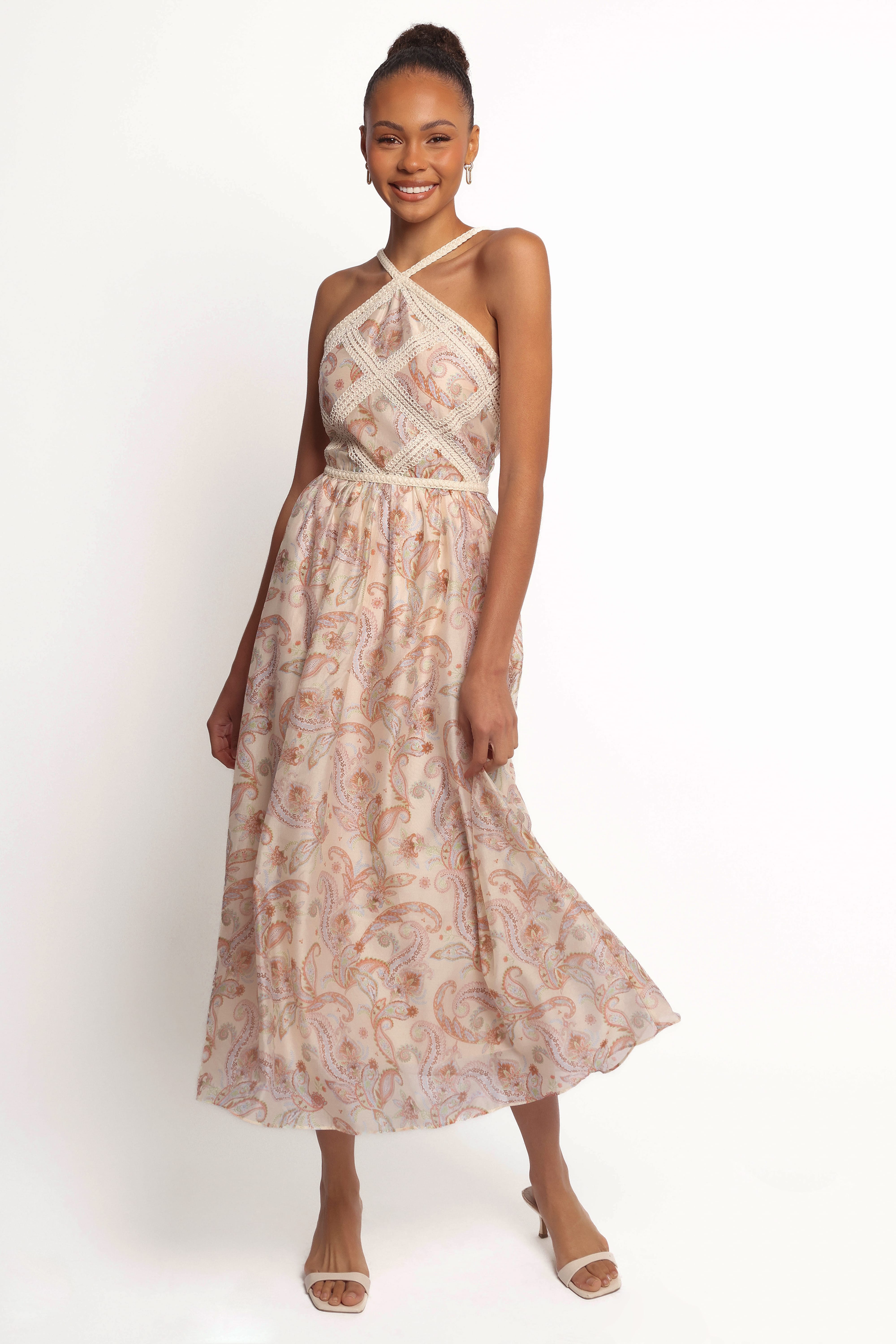 Petal and Pup USA DRESSES Ximena Midi Dress - Cream Multi (Hold for Amazon)