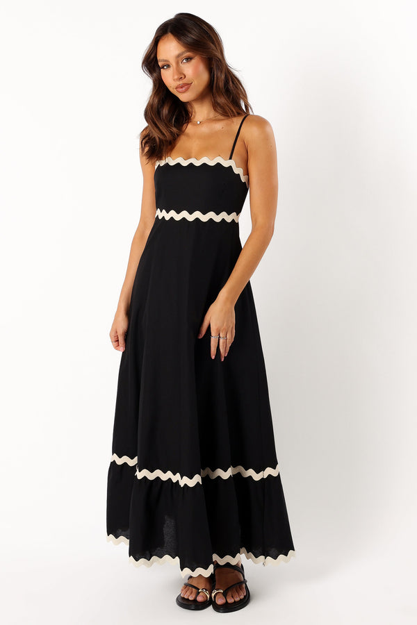 Petal and Pup USA DRESSES Yana Maxi Dress - Black Cream