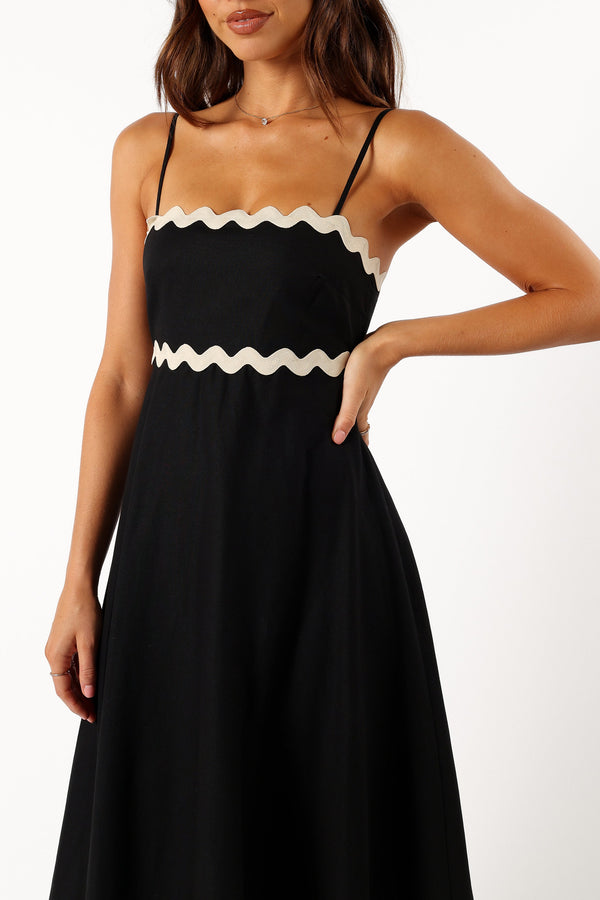 Petal and Pup USA DRESSES Yana Maxi Dress - Black Cream