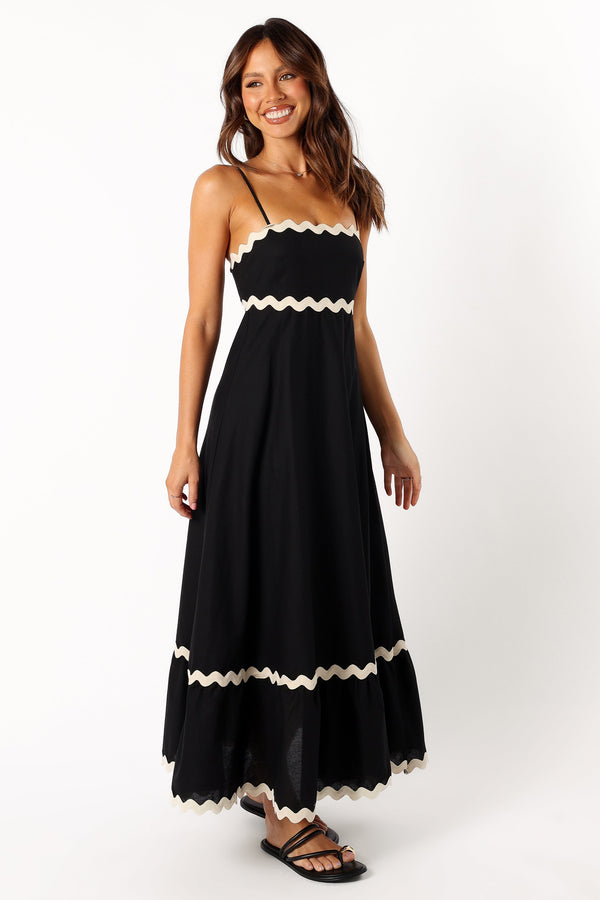 Petal and Pup USA DRESSES Yana Maxi Dress - Black Cream