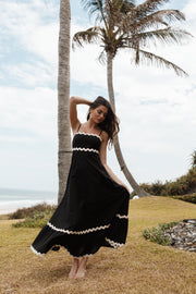 Petal and Pup USA DRESSES Yana Maxi Dress - Black Cream