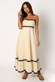 Petal and Pup USA DRESSES Yana Maxi Dress - Cream Black