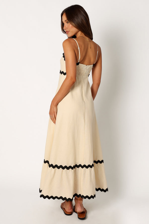 Petal and Pup USA DRESSES Yana Maxi Dress - Cream Black