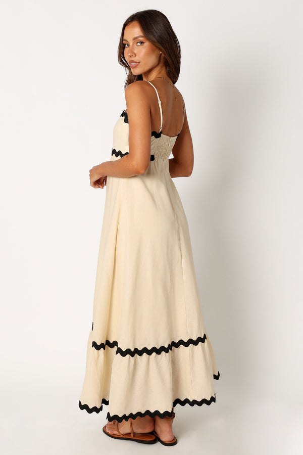 Petal and Pup USA DRESSES Yana Maxi Dress - Cream Black