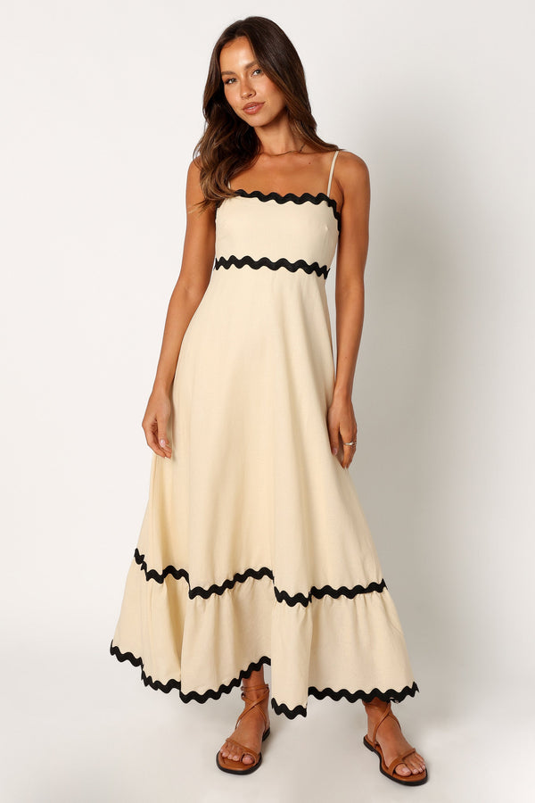 Petal and Pup USA DRESSES Yana Maxi Dress - Cream Black