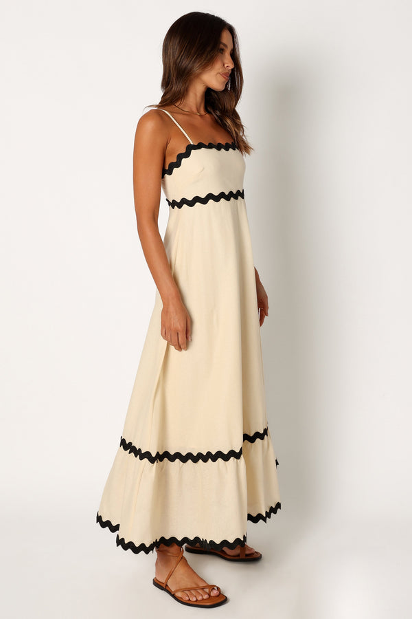 Petal and Pup USA DRESSES Yana Maxi Dress - Cream Black