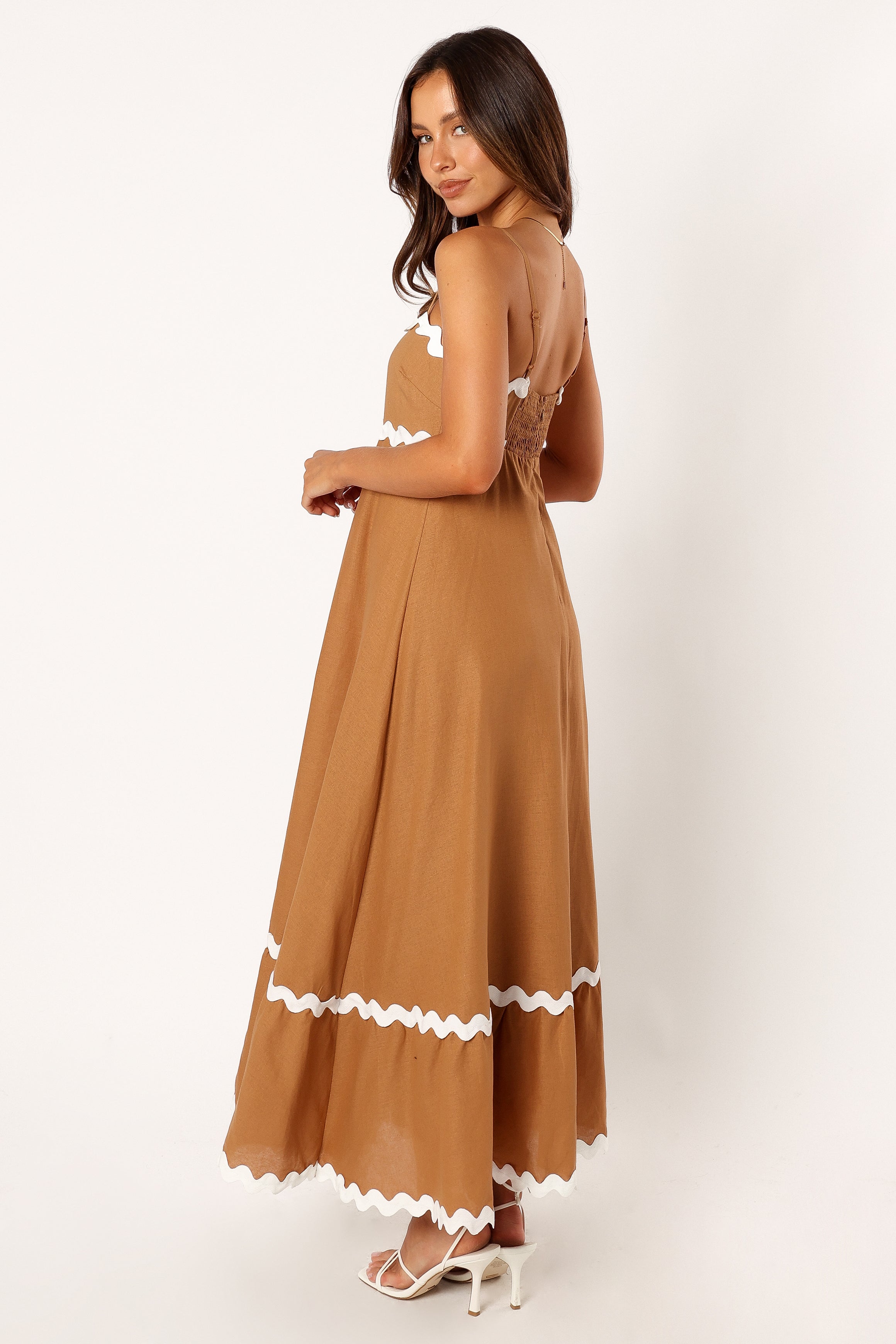 Yana Maxi Dress - Tan White | Petal & Pup USA