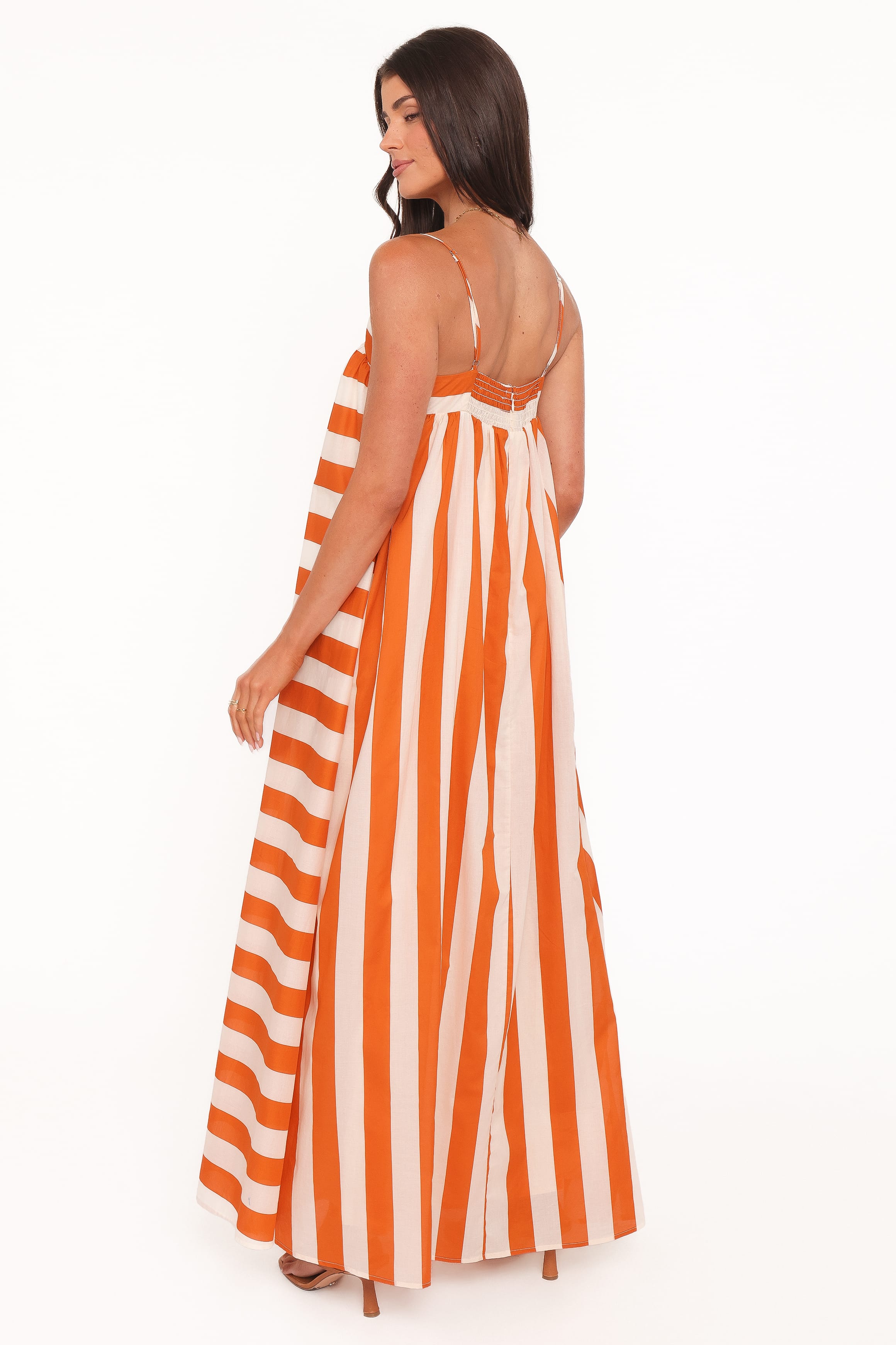 Petal and Pup USA DRESSES Yanika Maxi Dress - Orange/White Stripe