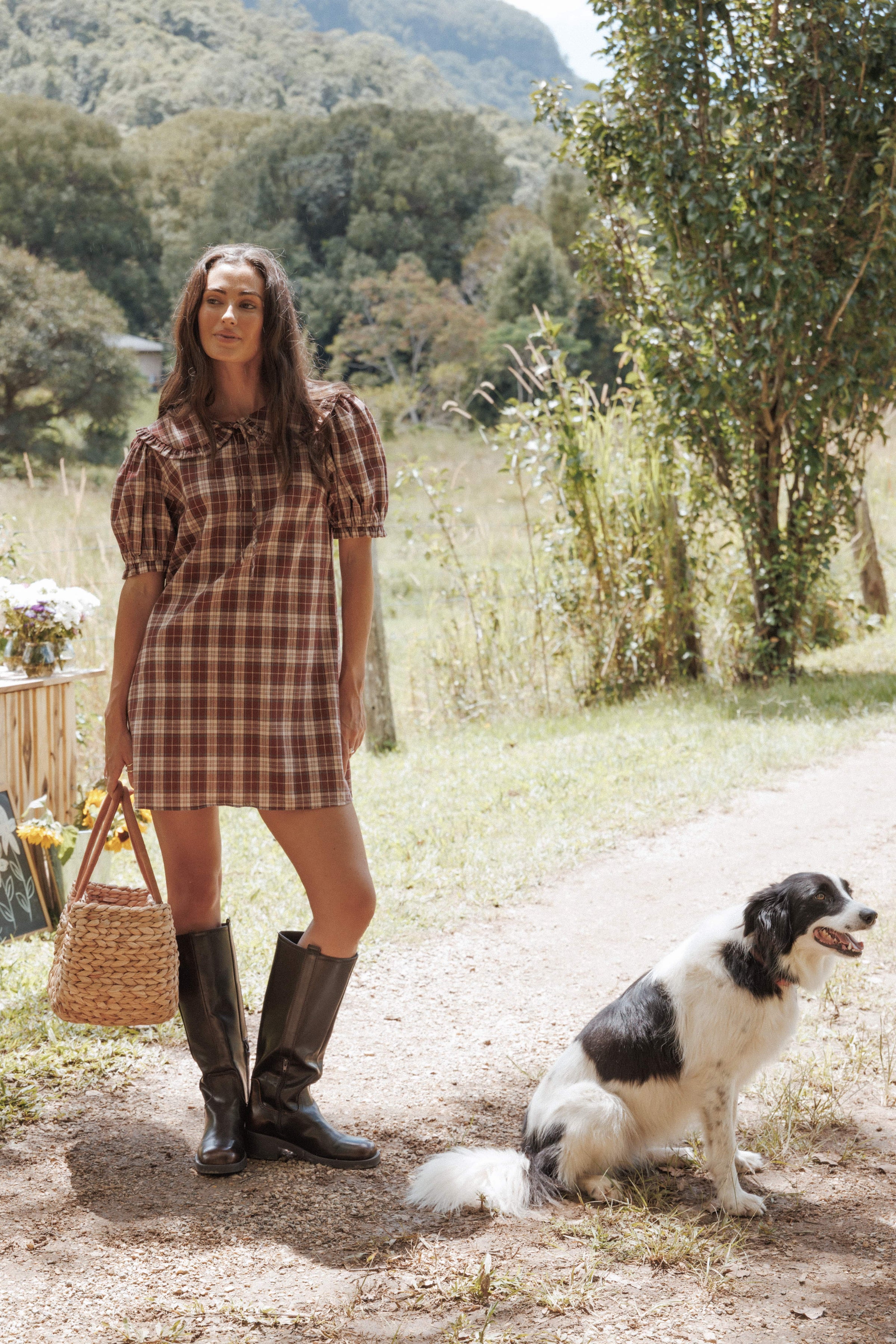 Petal and Pup USA DRESSES Yaris Mini Dress - Burgundy Plaid