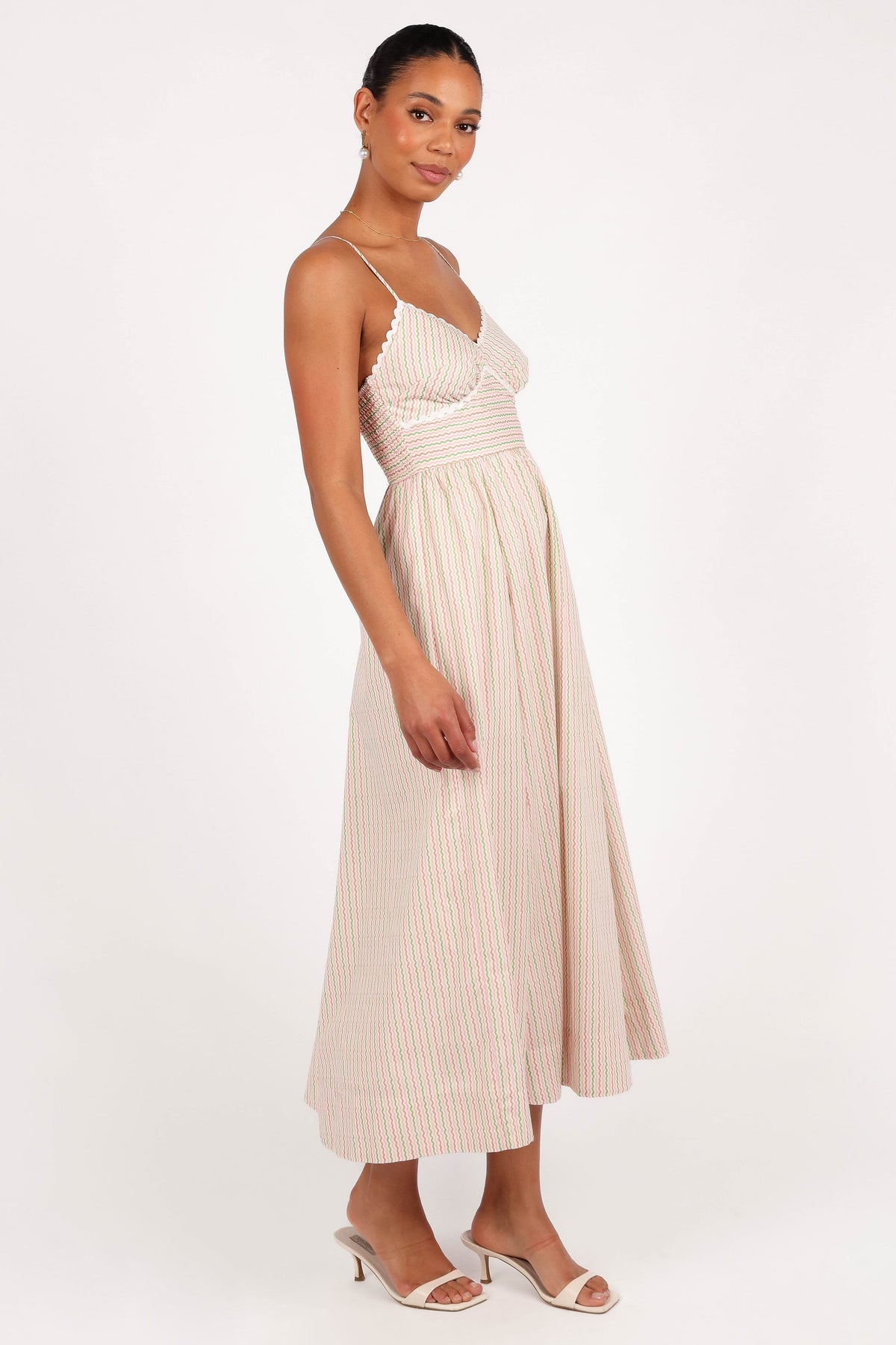 Petal and Pup USA DRESSES Yasmin Midi Dress - Wave Stripe (Hold for Rack)