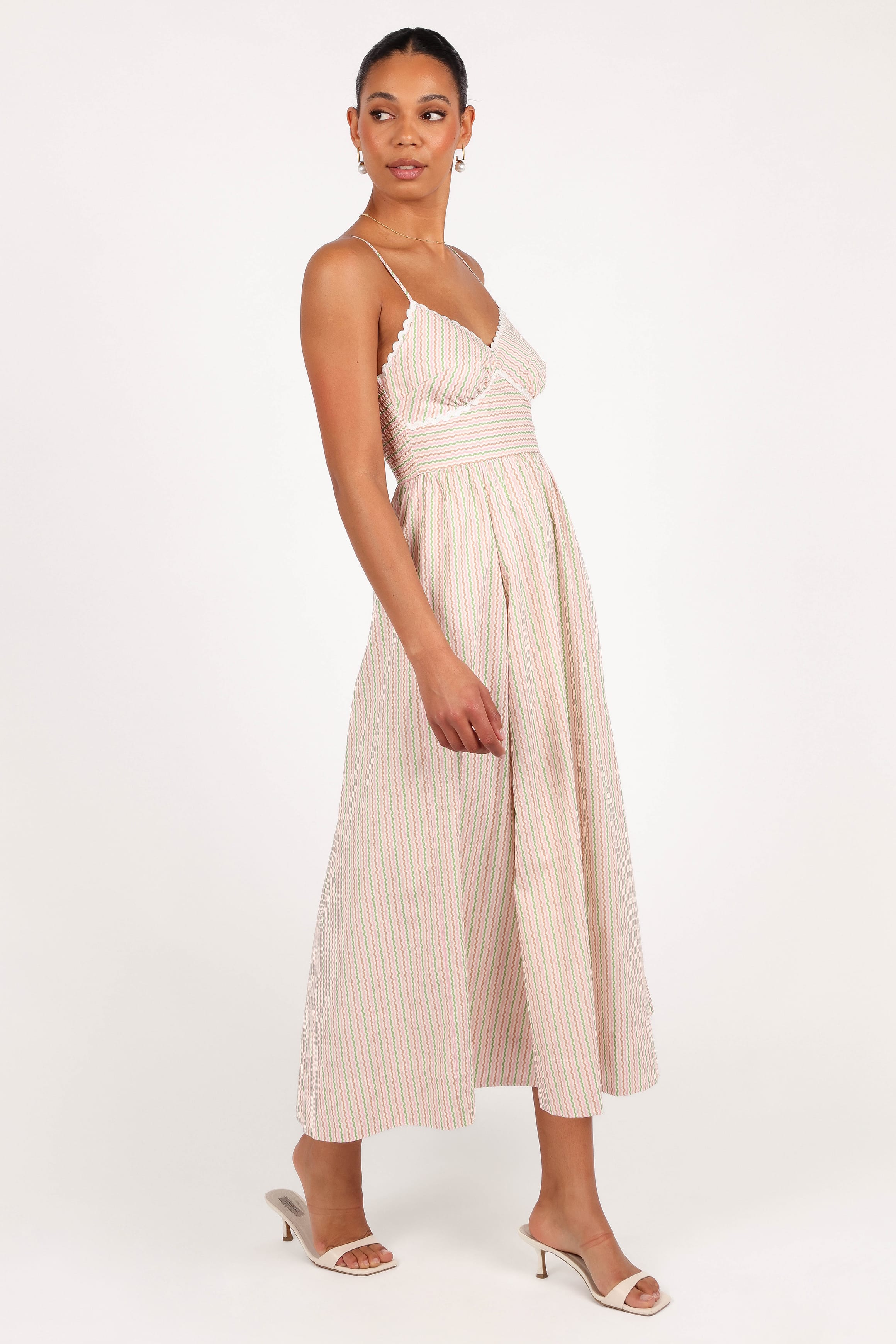 Petal and Pup USA DRESSES Yasmin Midi Dress - Wave Stripe (Hold for Rack)