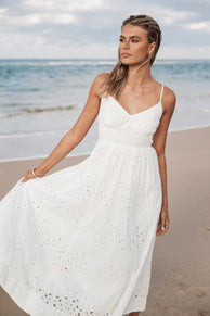 Petal and Pup USA DRESSES Yasmin Midi Dress - White