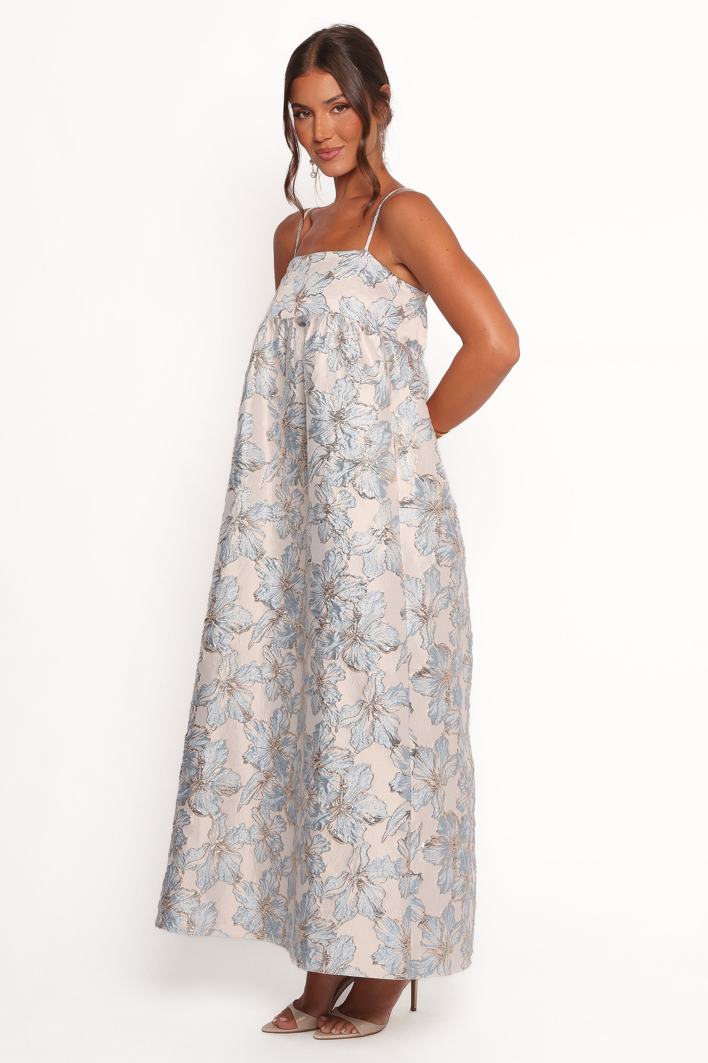 Petal and Pup USA DRESSES Yasmine Maxi Dress - Baby Blue Floral