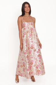 Petal and Pup USA DRESSES Yasmine Maxi Dress - Pink Floral