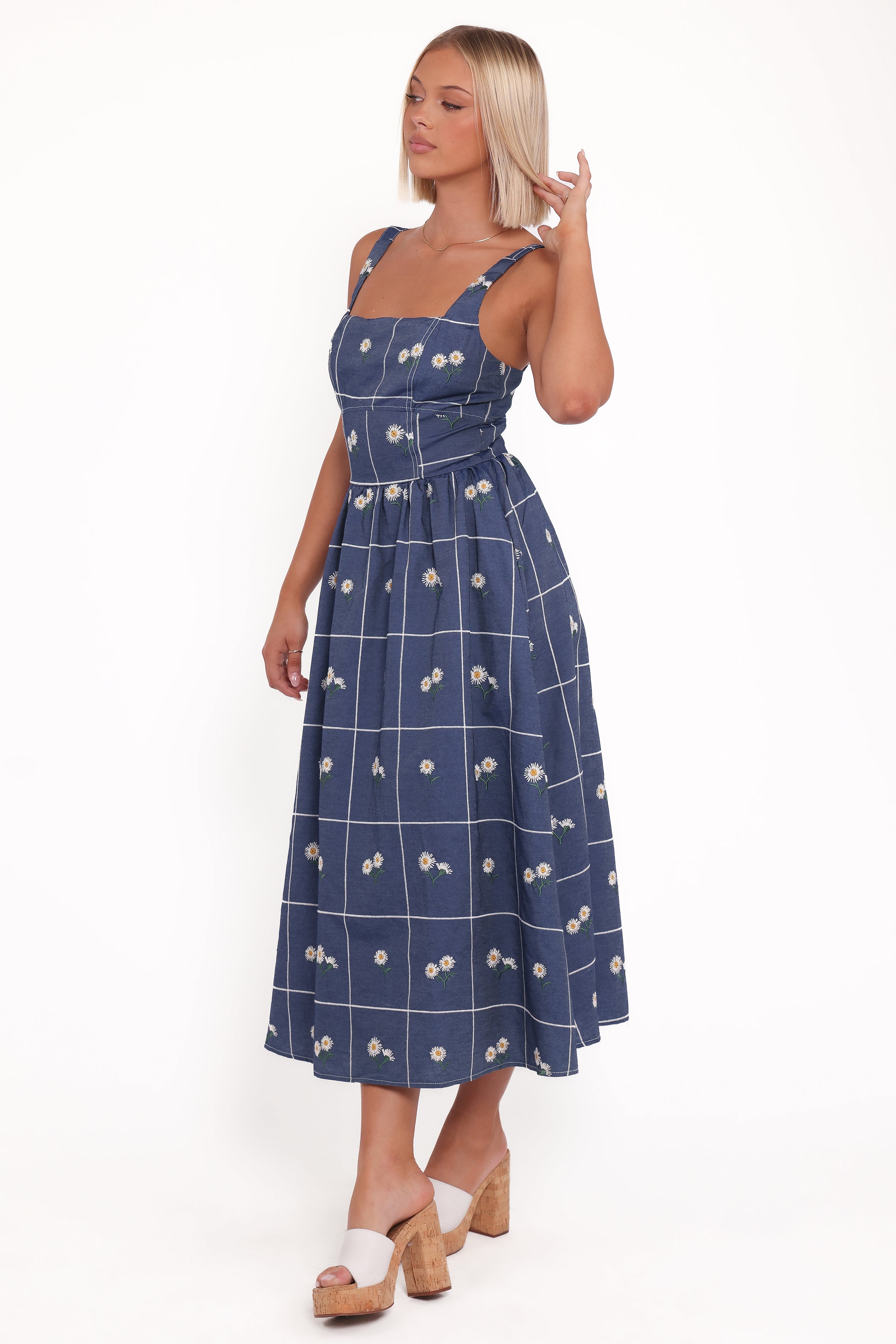 Petal and Pup USA DRESSES Yolande Midi Dress - Blue Floral (Hold for Amazon)