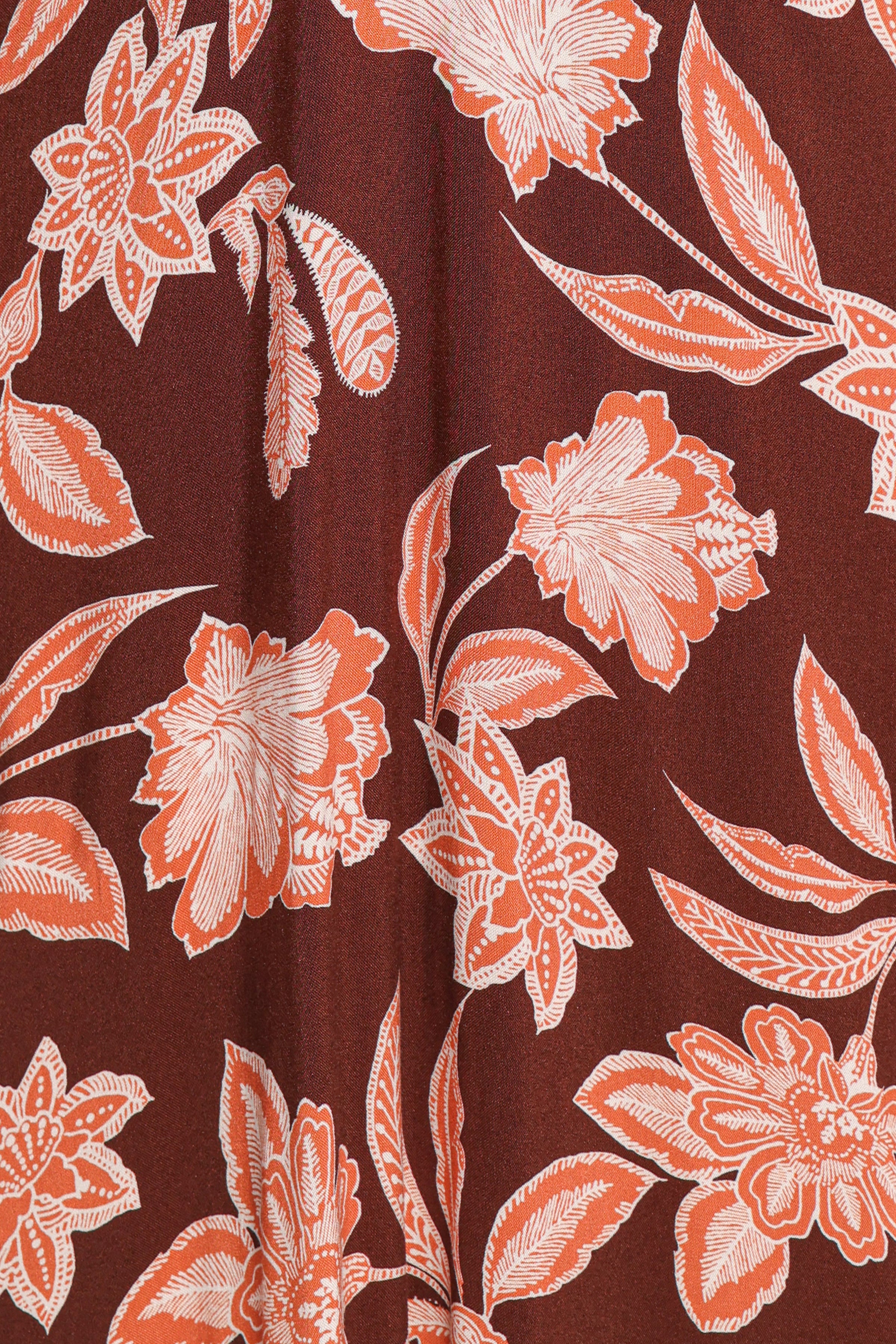 Petal and Pup USA DRESSES Yolande Midi Dress - Orange Floral