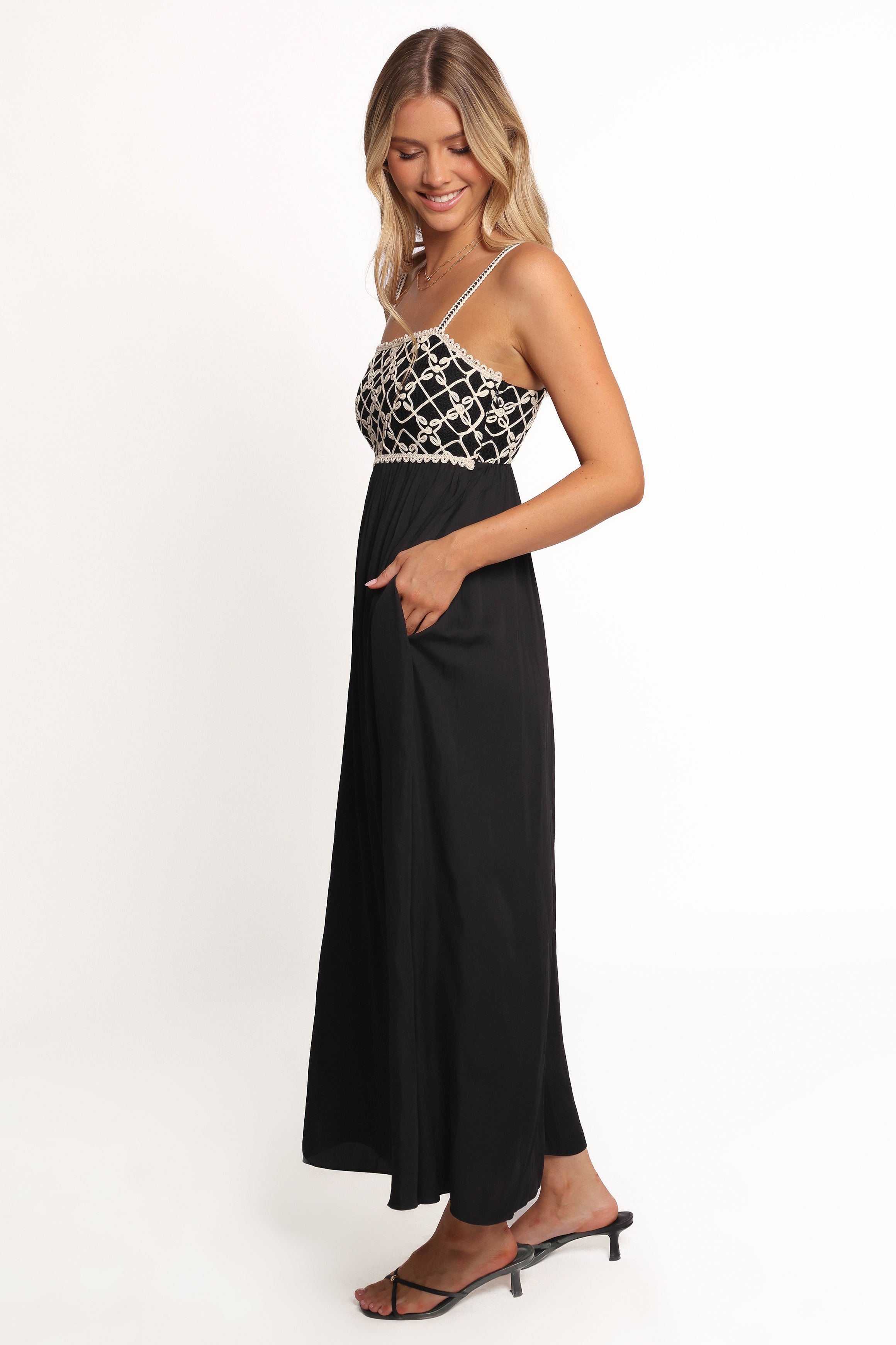 Petal and Pup USA DRESSES Ysabel Maxi Dress - Black/Natural