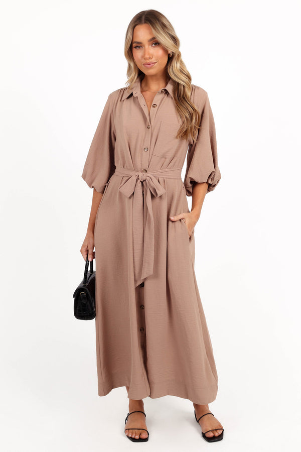 Petal and Pup USA DRESSES Zanita Midi Dress - Toast