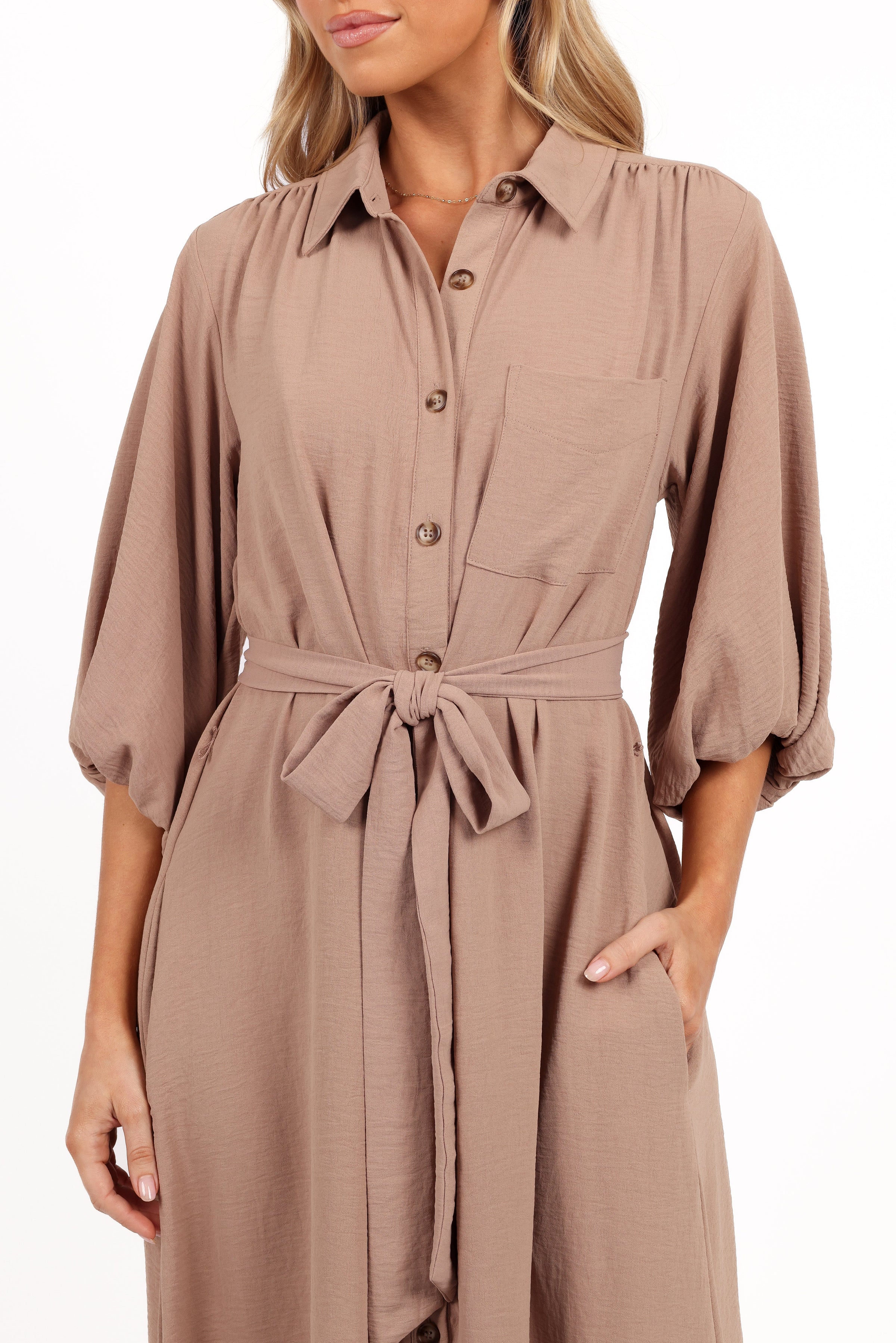 Petal and Pup USA DRESSES Zanita Midi Dress - Toast