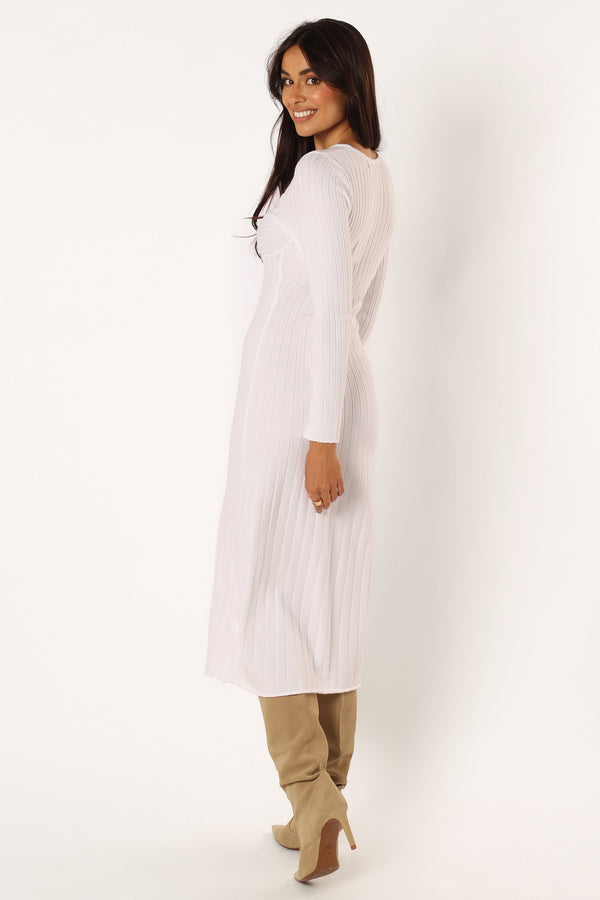 Petal and Pup USA DRESSES Zayla Long Sleeve Midi Dress - Cream