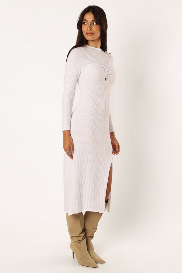 Petal and Pup USA DRESSES Zayla Long Sleeve Midi Dress - Cream