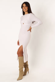 Petal and Pup USA DRESSES Zayla Long Sleeve Midi Dress - Cream