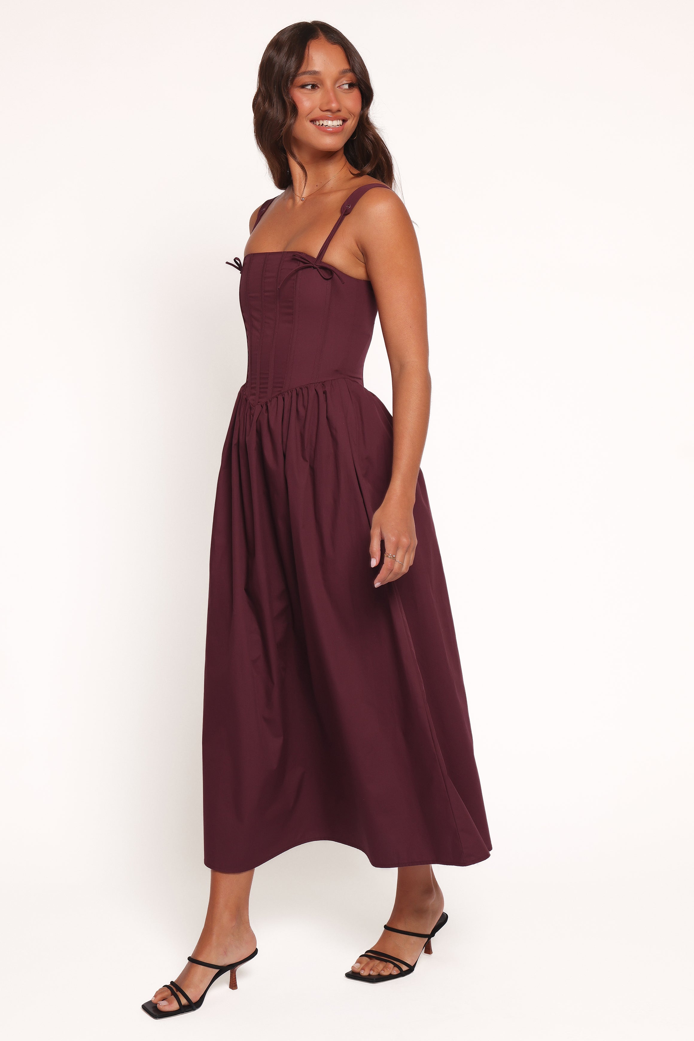 Petal and Pup USA DRESSES Zenobia Midi Dress - Cherry