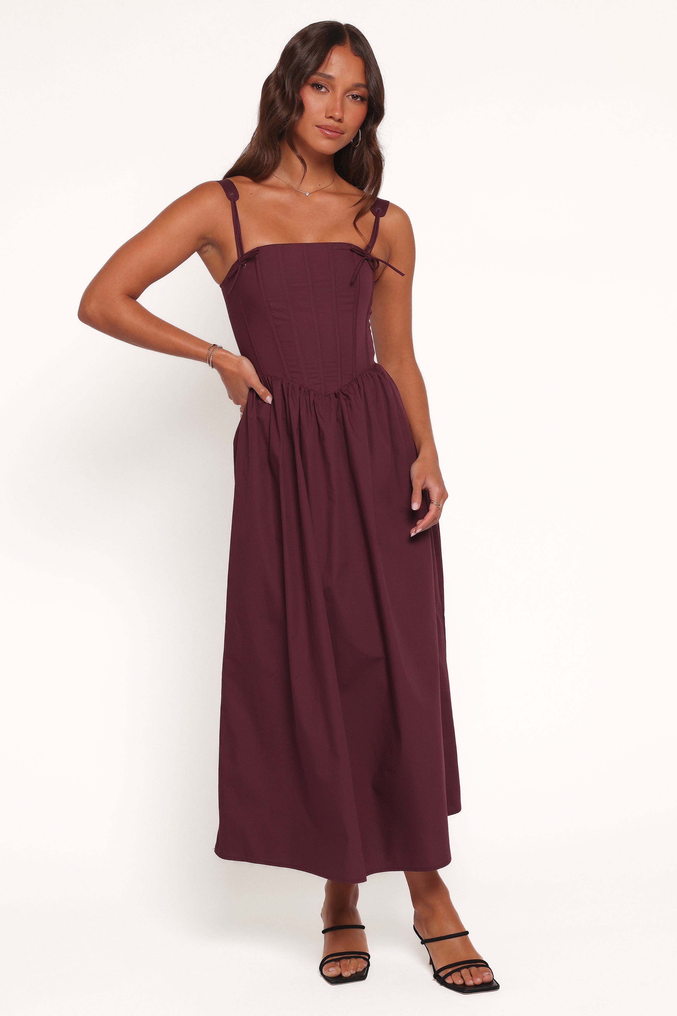 Petal and Pup USA DRESSES Zenobia Midi Dress - Cherry