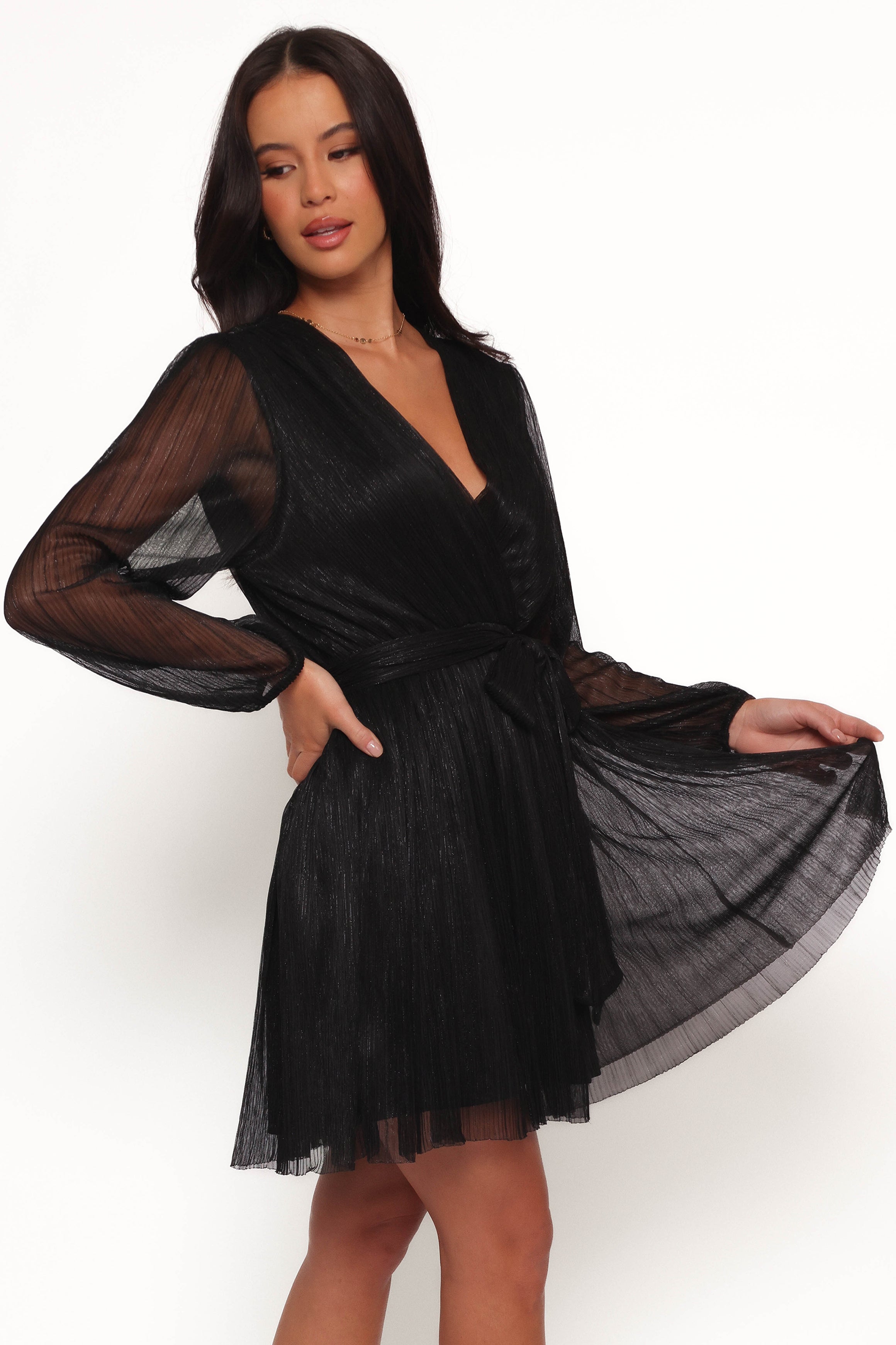 fitted lace wedding dress Zhara Long Sleeve Mini Dress