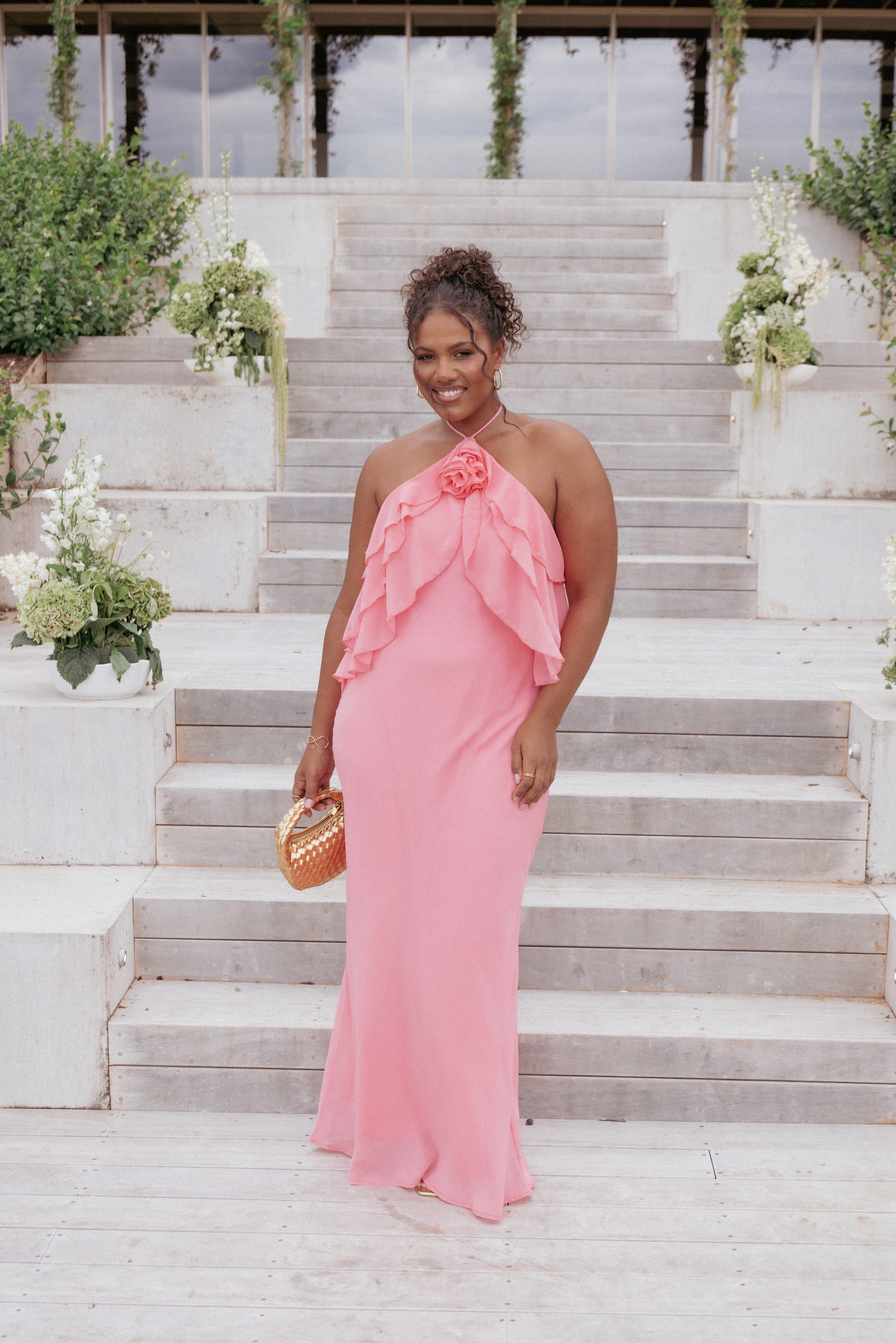 Zorina Halterneck Maxi Dress - Coral | Petal & Pup USA