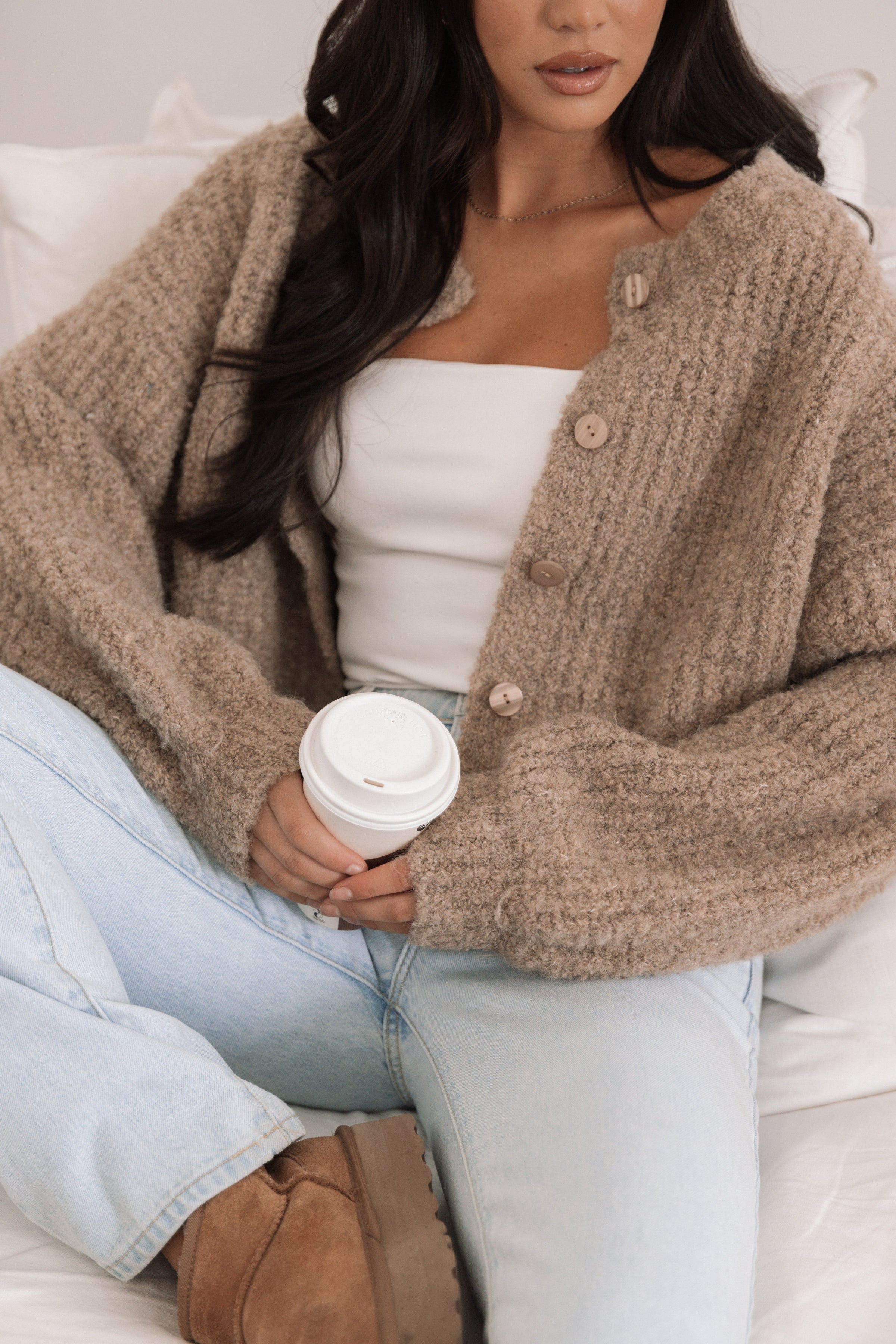Petal and Pup USA KNITWEAR Albertine Cardigan - Latte