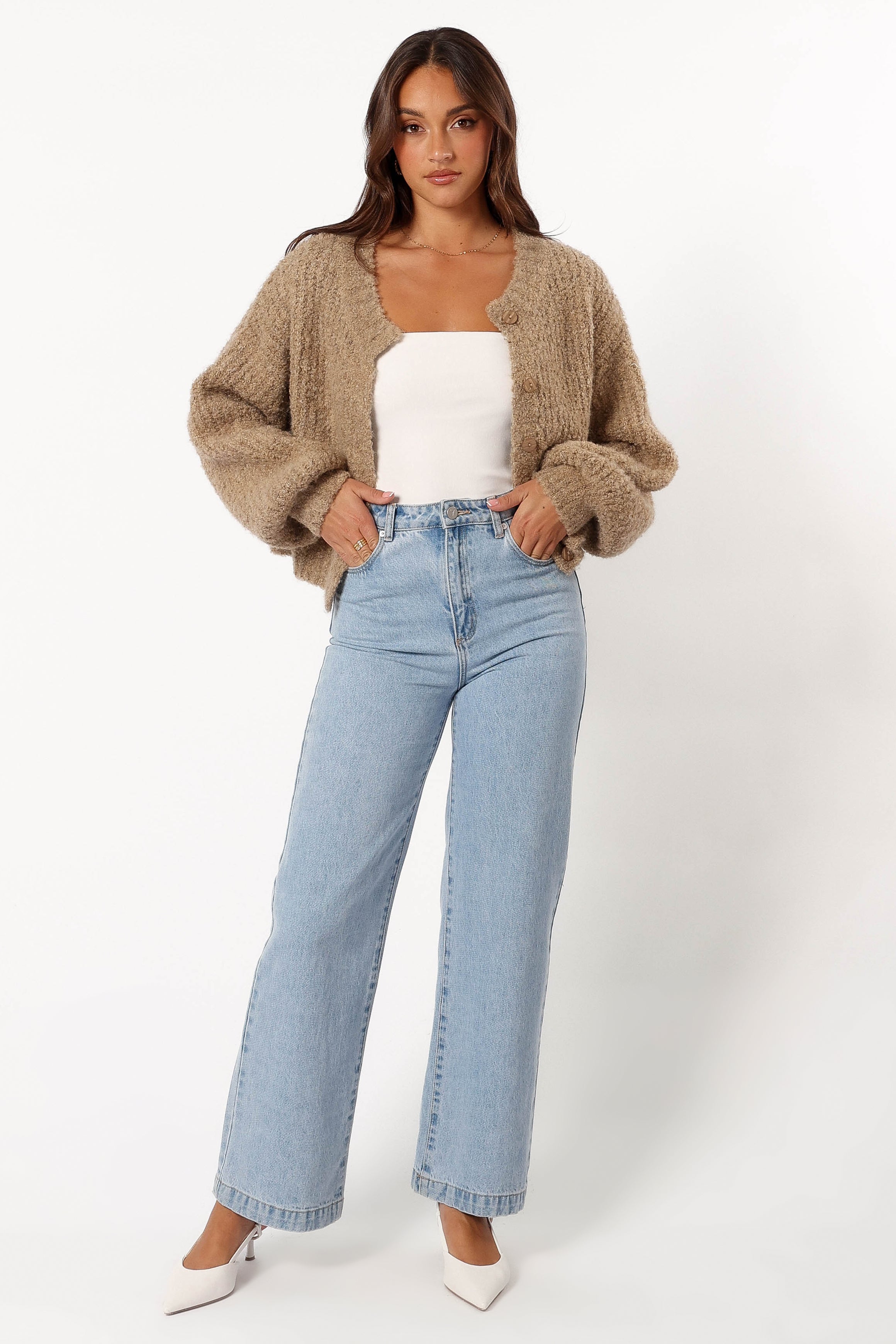 Petal and Pup USA KNITWEAR Albertine Cardigan - Latte