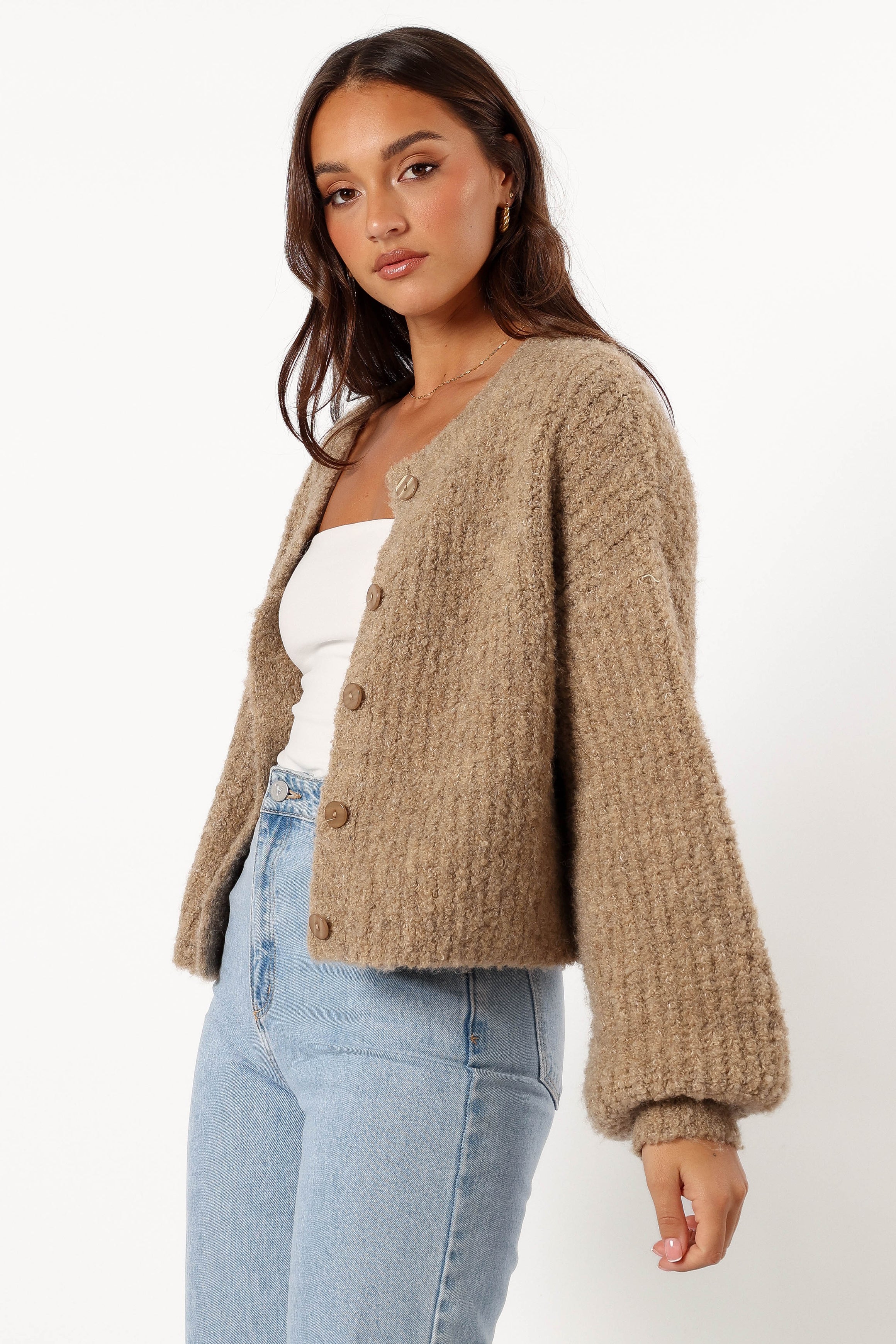 Petal and Pup USA KNITWEAR Albertine Cardigan - Latte