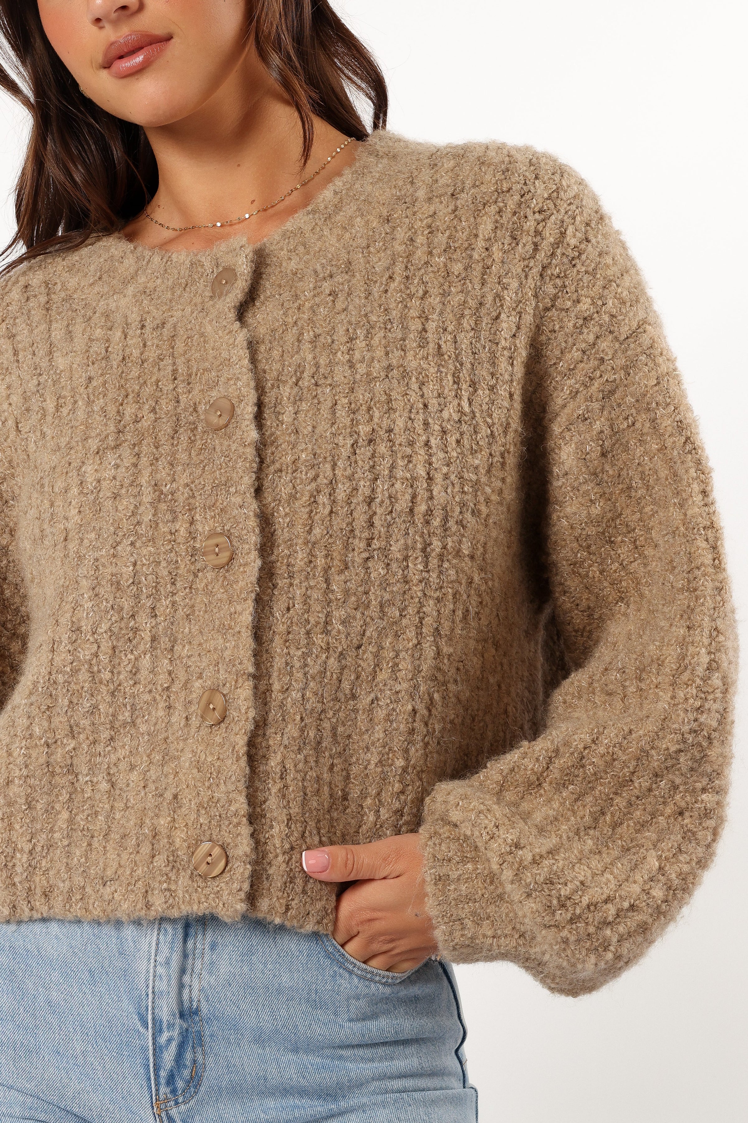 Petal and Pup USA KNITWEAR Albertine Cardigan - Latte