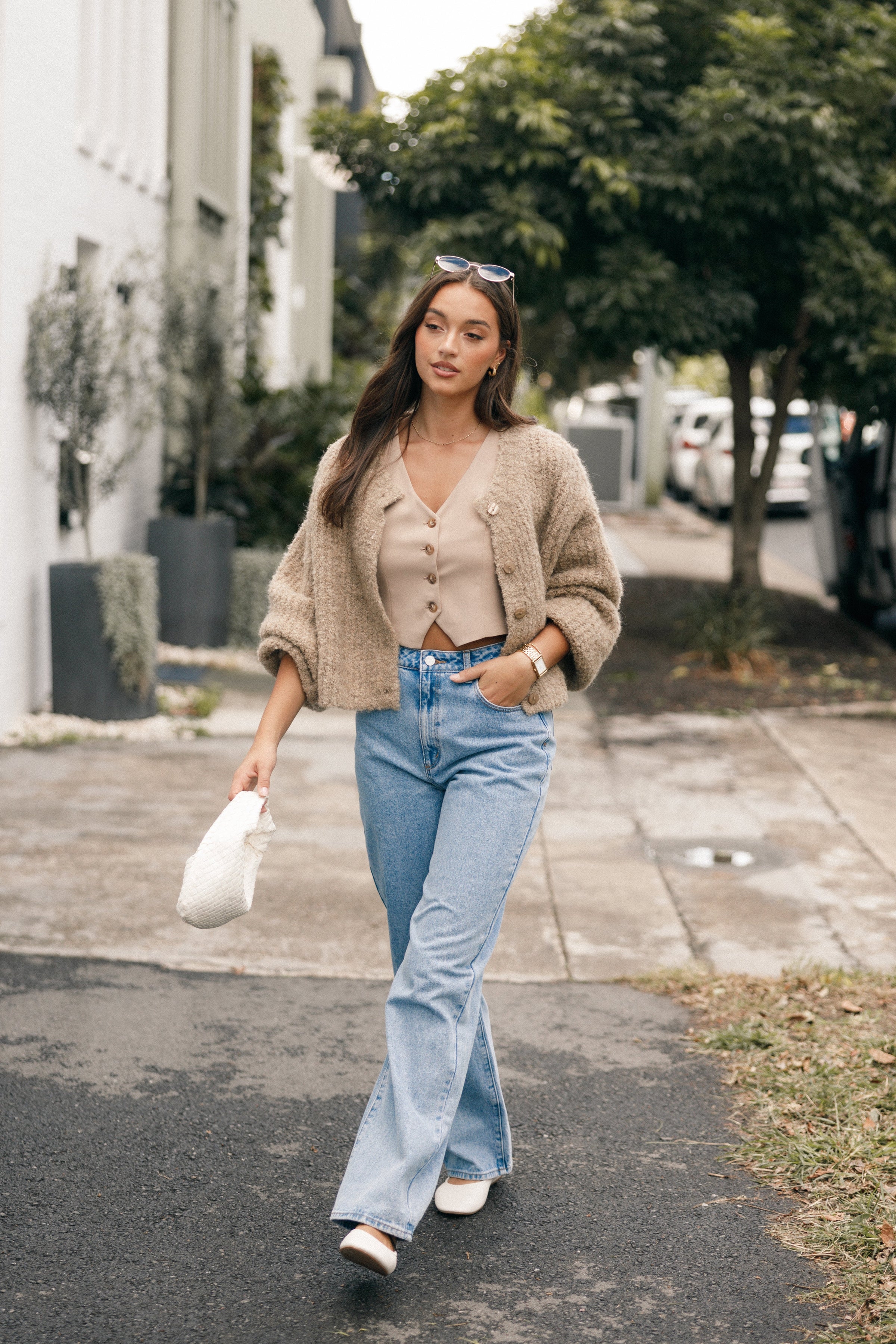 Petal and Pup USA KNITWEAR Albertine Cardigan - Latte